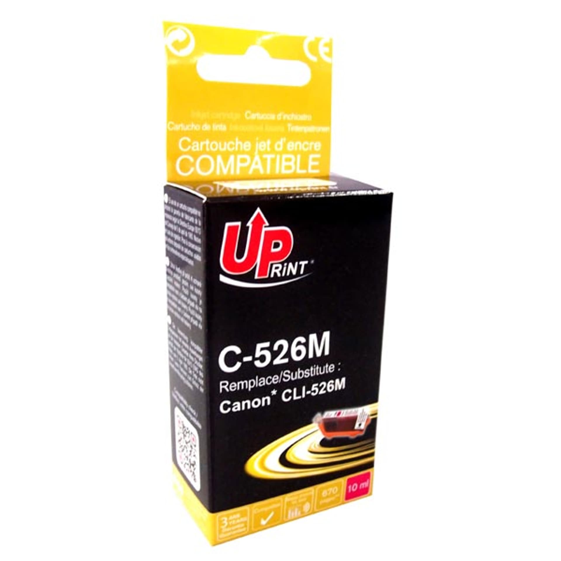 

UPrint kompatybilny ink / tusz z CLI526M, magenta, 10ml, C-526M, z chipem, dla Canon Pixma MG5150, MG5250, MG6150, MG8150