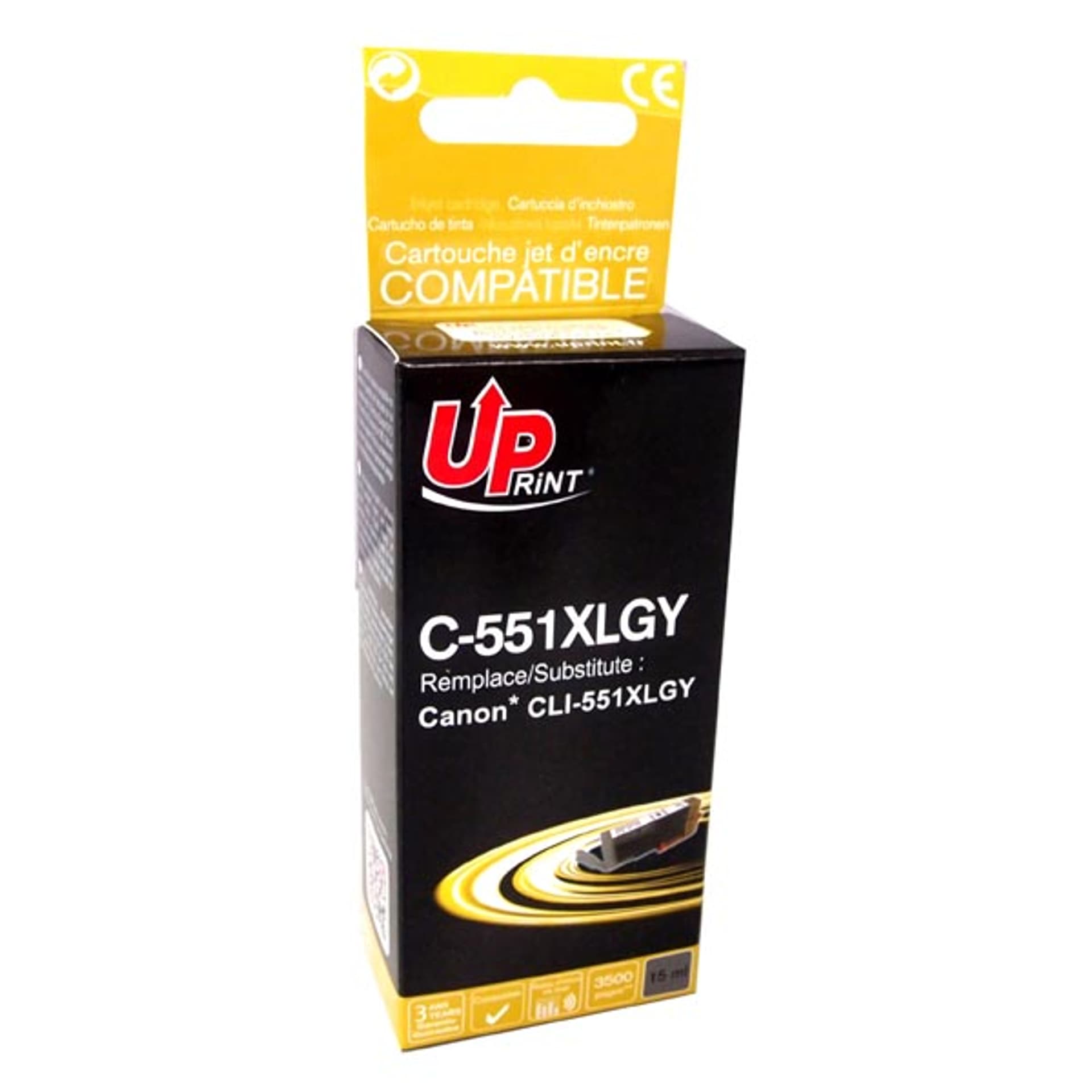 

UPrint kompatybilny ink / tusz z CLI551GY XL, grey, 275s, 11ml, C-551XLGY, high capacity, dla Canon PIXMA iP7250, MG5450, MG6350