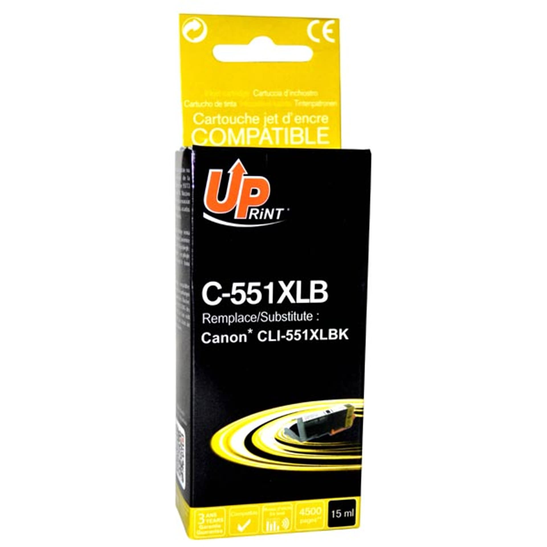 

UPrint kompatybilny ink / tusz z CLI551BK XL, black, 11ml, C-551XLB, high capacity, dla Canon PIXMA iP7250, MG5450, MG6350