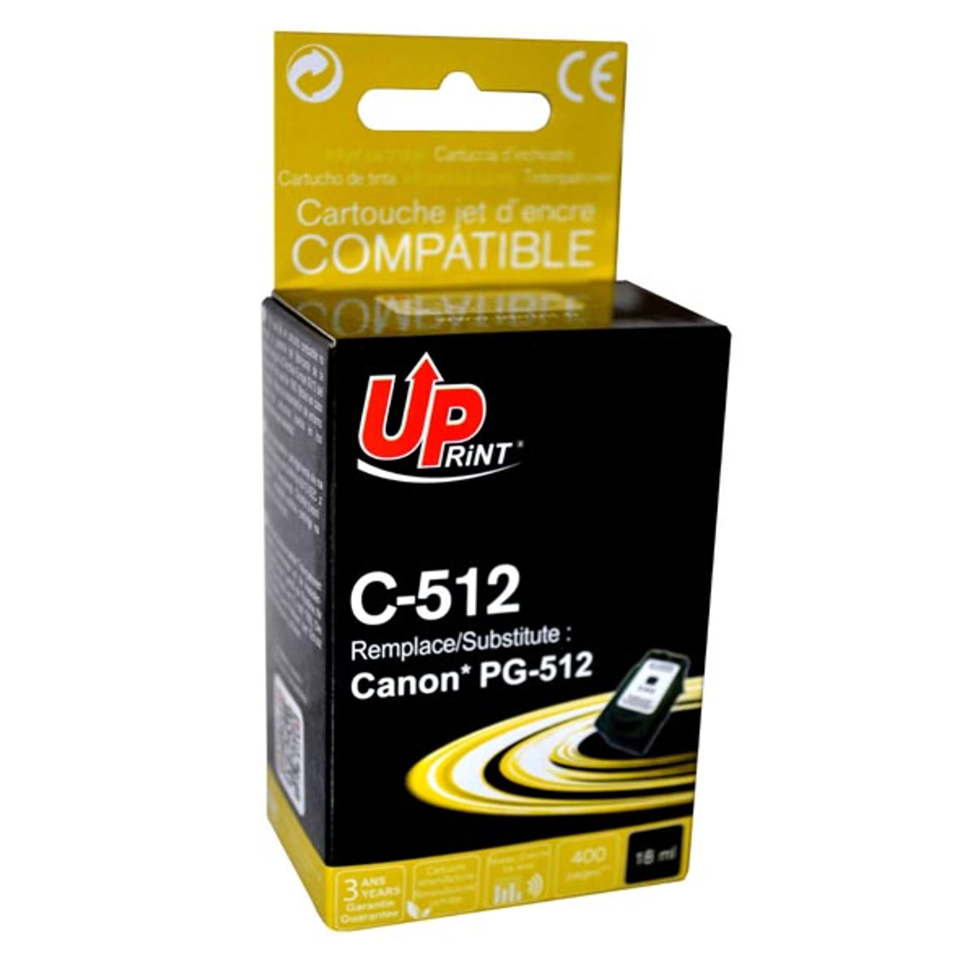 

UPrint kompatybilny ink / tusz z PG512BK, black, 18ml, C-512B, dla Canon MP240, 260, 480