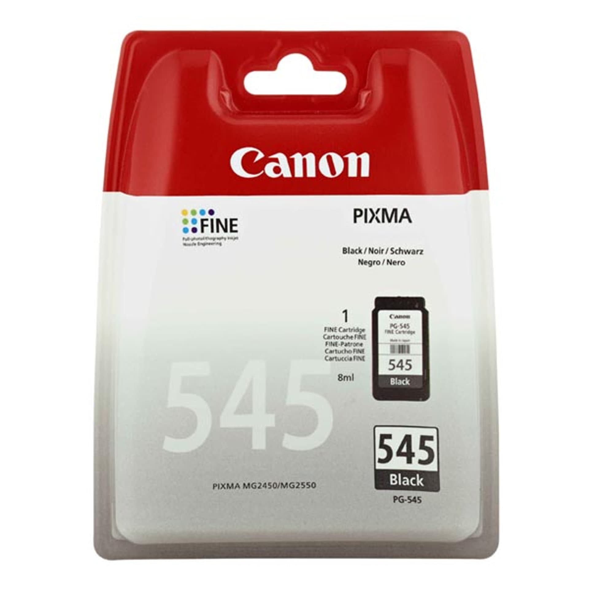 

Canon oryginalny ink / tusz PG-545, black, blistr z ochroną, 180s, 8287B004, Canon Pixma MG2450, 2550