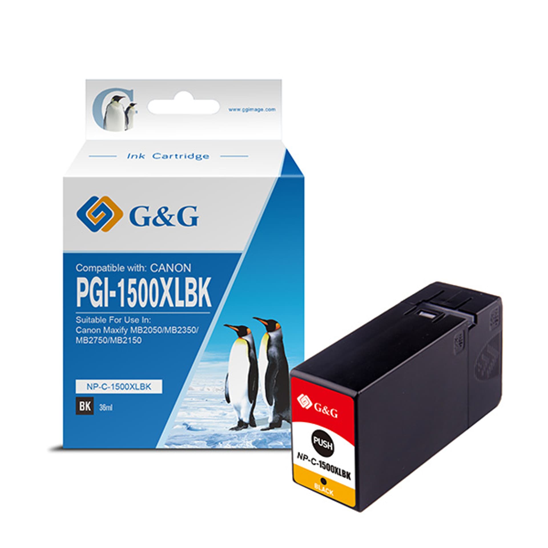 

G&G kompatybilny ink / tusz z PGI 1500XL, black, NP-C-1500XLBK/C, dla Canon MAXIFY MB2050, MB2350