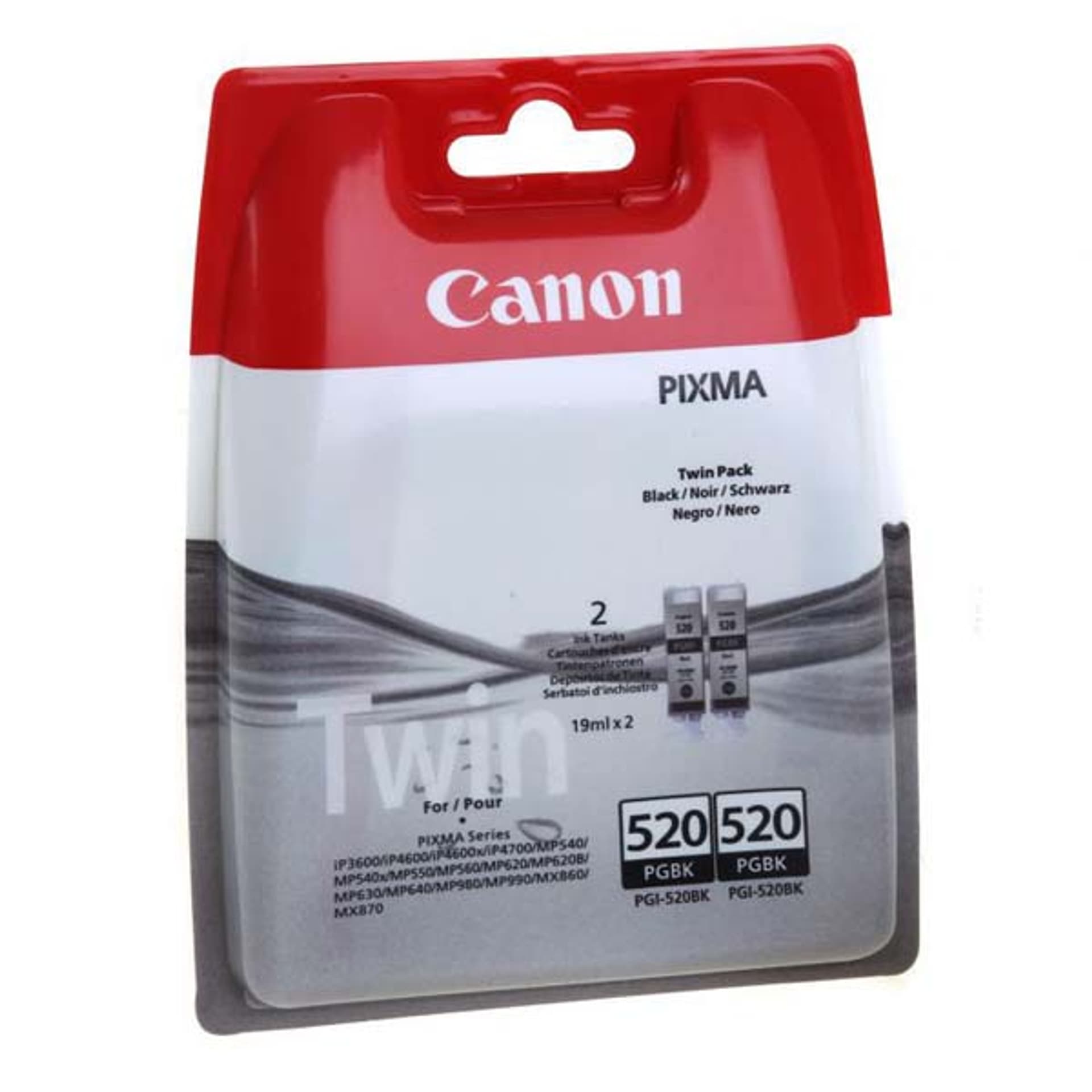 

Canon oryginalny ink / tusz PGI520BK, black, blistr, 2x420s, 2x19ml, 2932B012, 2932B009, 2szt, Canon 2-pack Pixma iP3600, iP4600