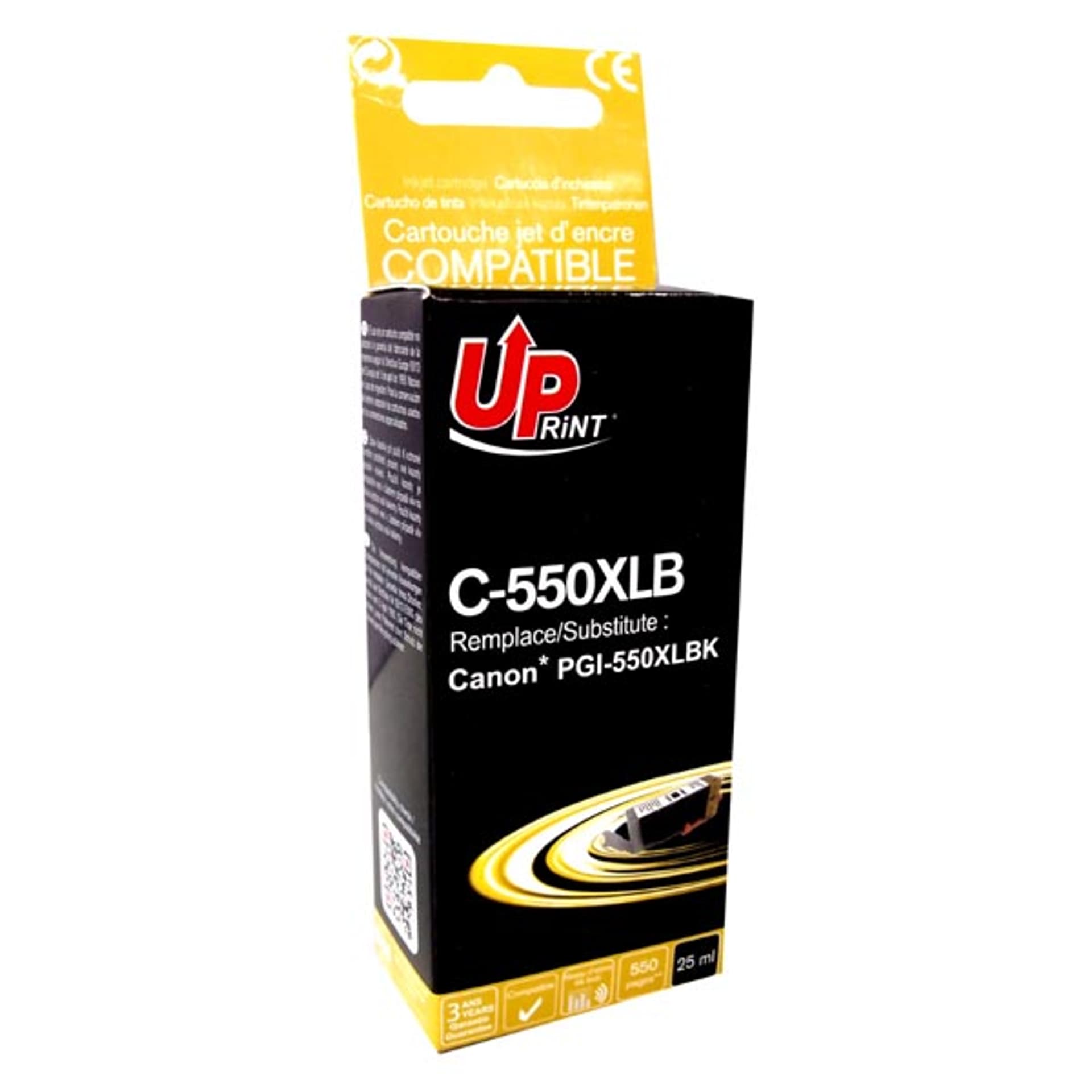 

UPrint kompatybilny ink / tusz z PGI550BK XL, black, 25ml, C-550XLB, high capacity, dla Canon Pixma 7250, MG5450, MG6350