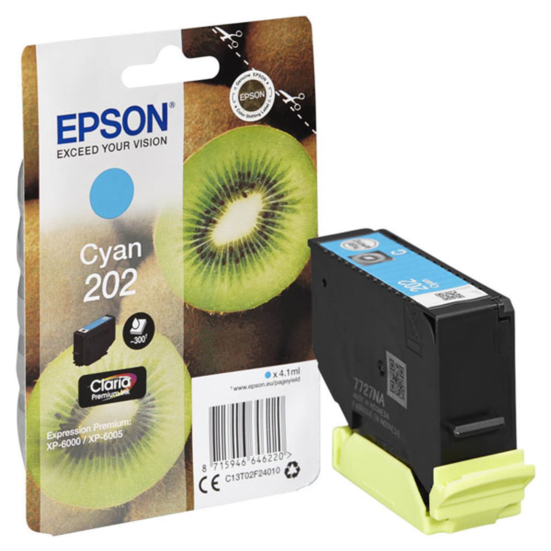 

Epson oryginalny ink / tusz C13T02F24010, 202, cyan, 300 (bar.)s, 1x4.1ml, Epson XP-6000, XP-6005, Bar.)s/1x4.1ml/epson xp-6000/xp-600