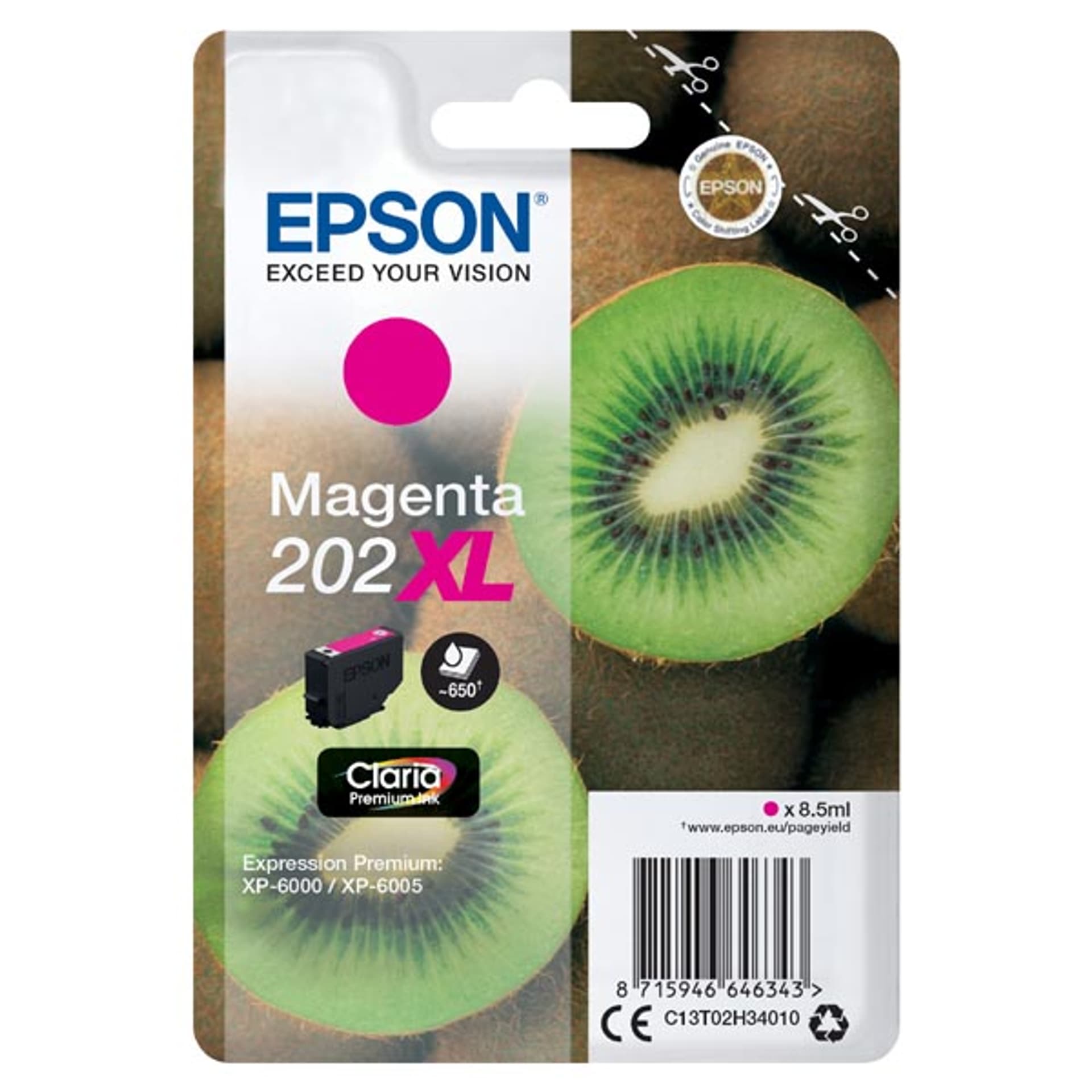 

Epson oryginalny ink / tusz C13T02H34010, 202 XL, magenta, 8.5ml, Epson XP-6000, XP-6005