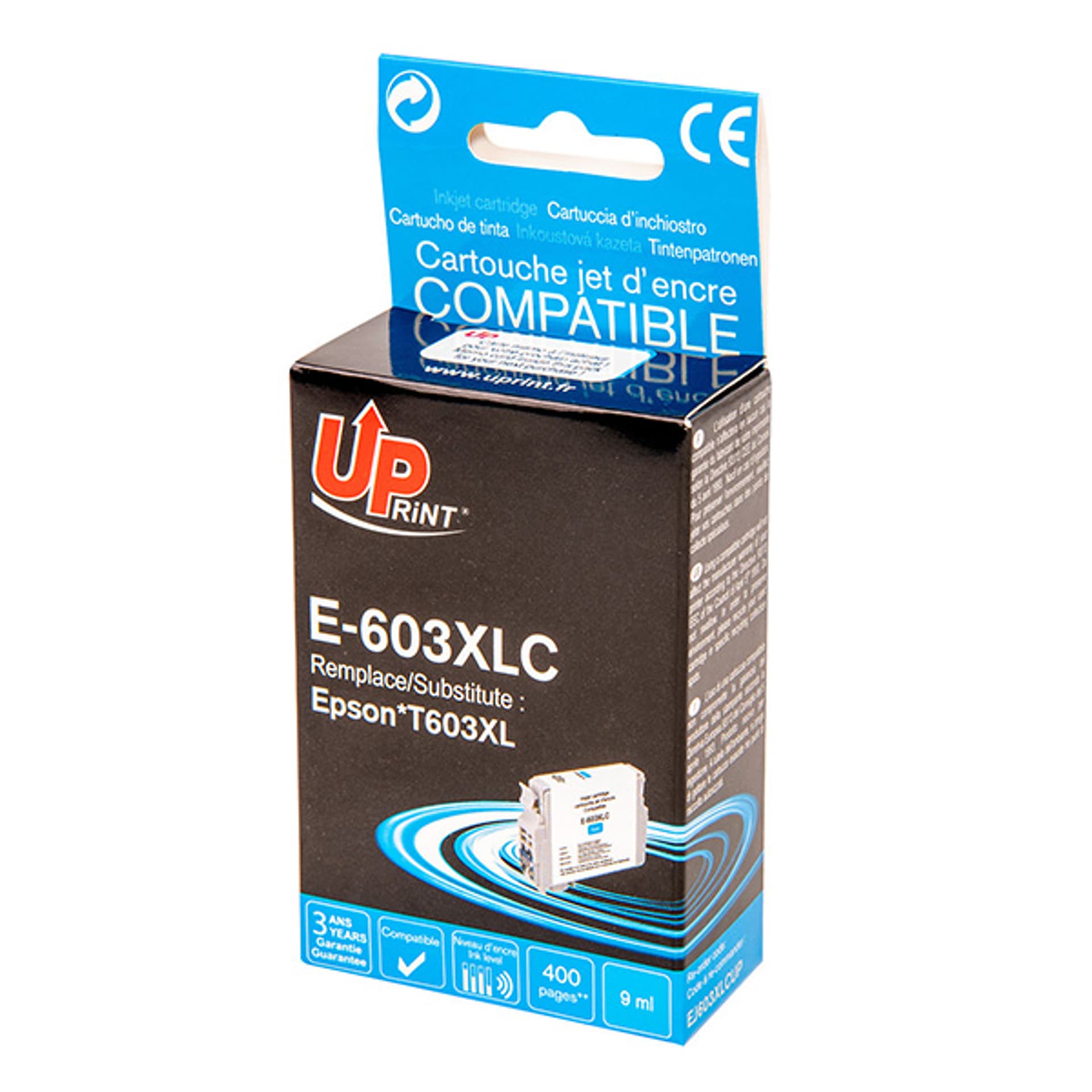 

UPrint kompatybilny ink / tusz z C13T03A24010, 603XL, cyan, 400s, 9ml, E-603XLC, dla Epson Expression Home XP-2100, 2105, 3100, 31