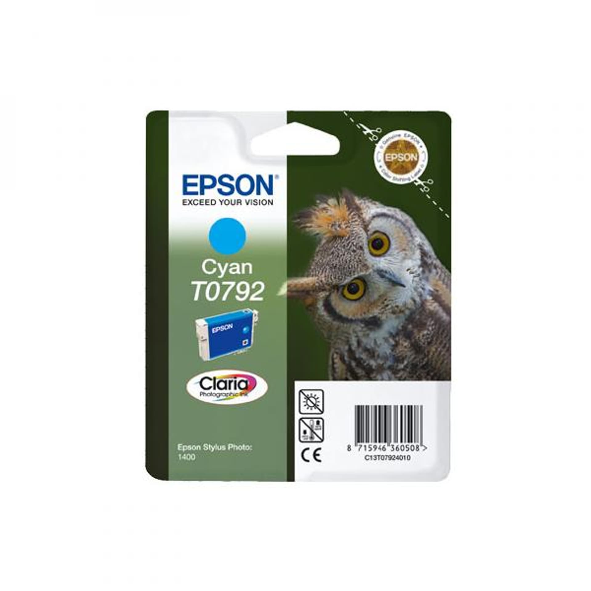 

Epson oryginalny ink / tusz C13T079240, cyan, 11,1ml, Epson Stylus Photo 1400