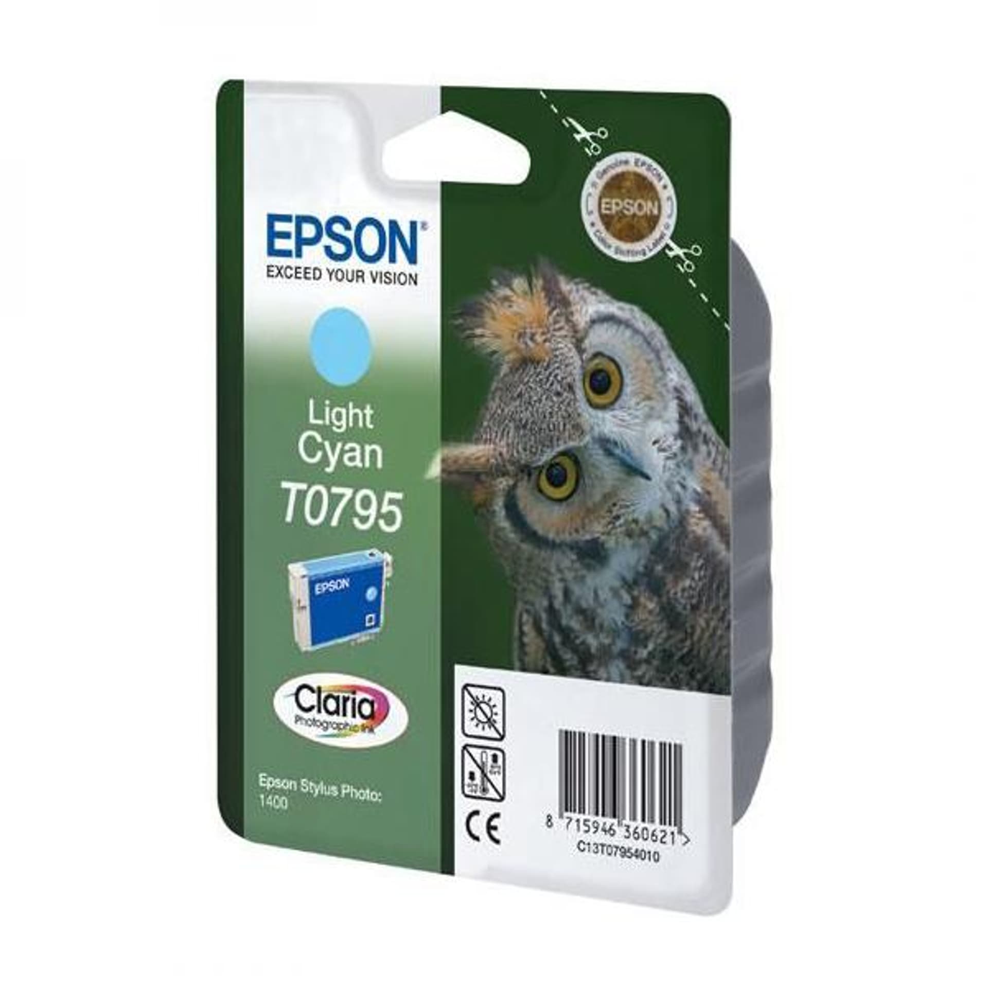

Epson oryginalny ink / tusz C13T079540, light cyan, 11,1ml, Epson Stylus Photo 1400