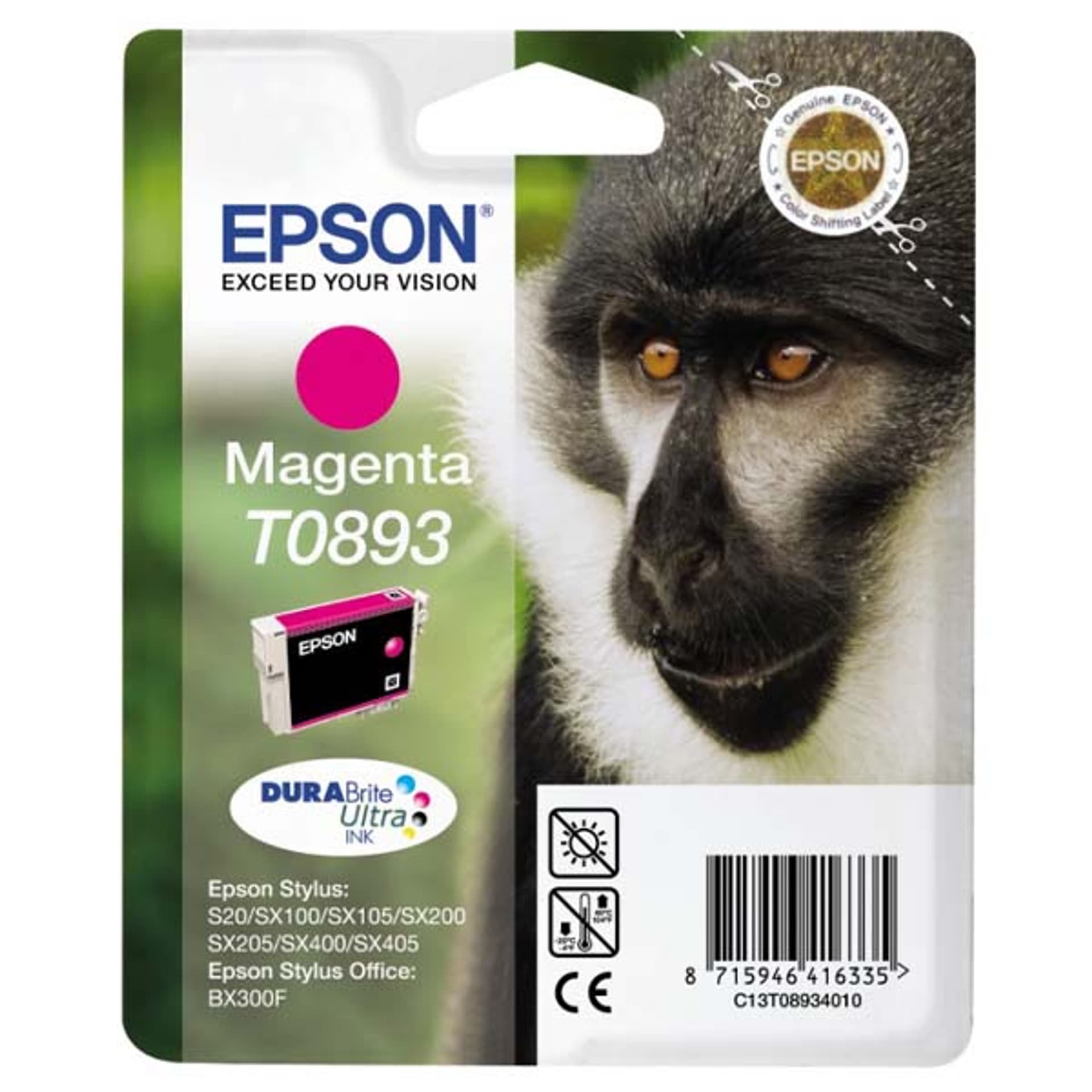 

Epson oryginalny ink / tusz C13T08934011, magenta, 3,5ml, Epson Stylus S20, SX100, SX200, SX400