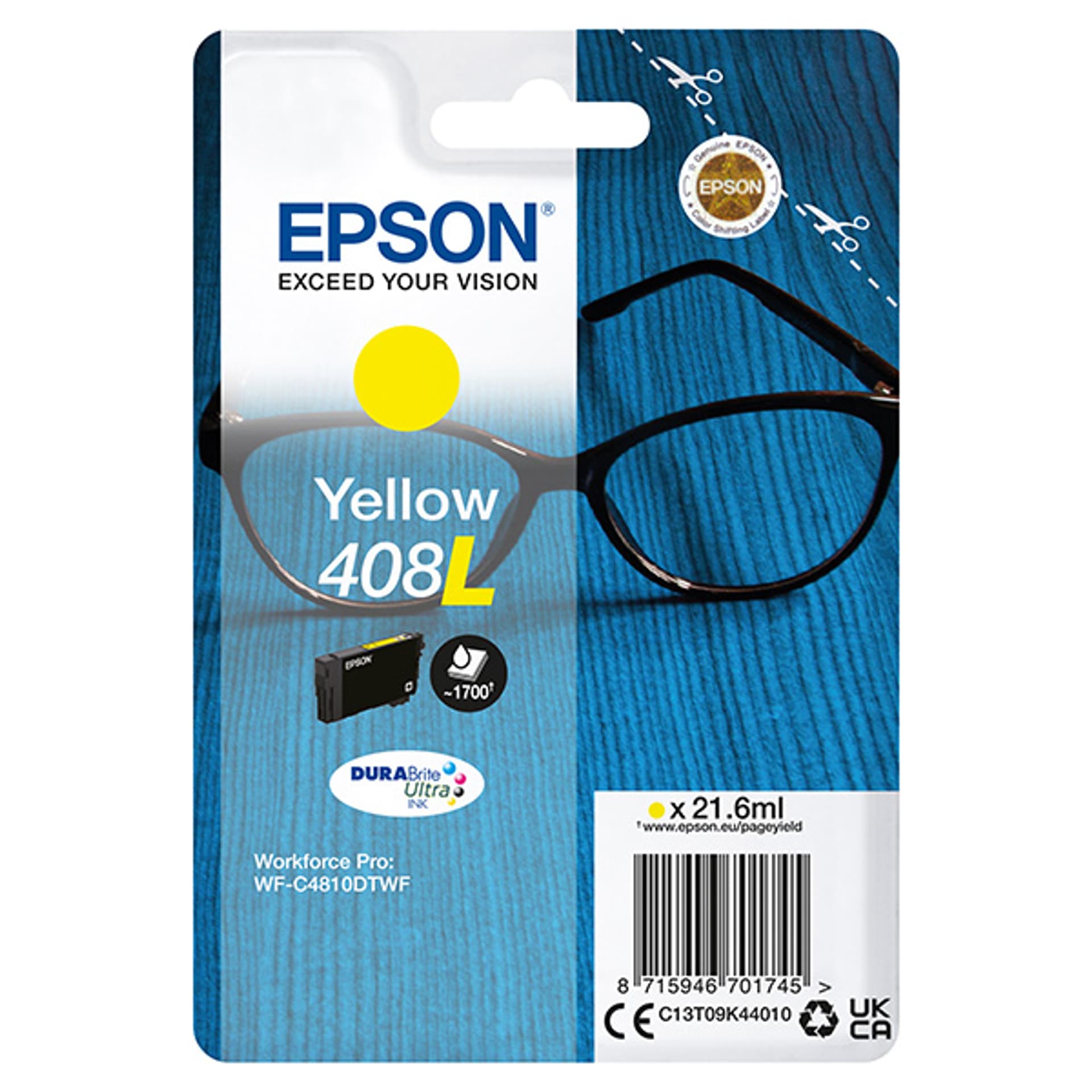 

Epson oryginalny ink / tusz C13T09K44010, T09K440, 408L, yellow, 21.6ml, Epson WF-C4810DTWF