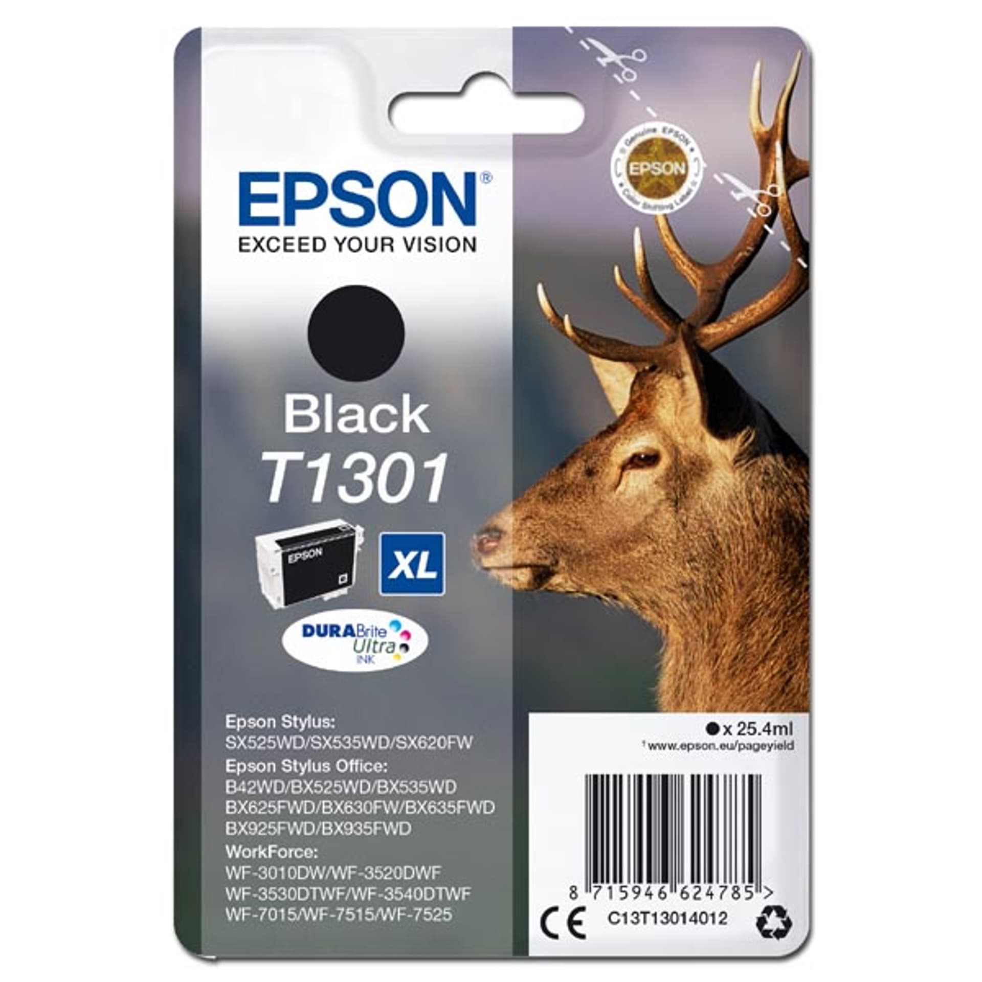 

Epson oryginalny ink / tusz C13T13014012, T1301, black, 945s, 25,4ml, Epson Stylus Office BX625FWD