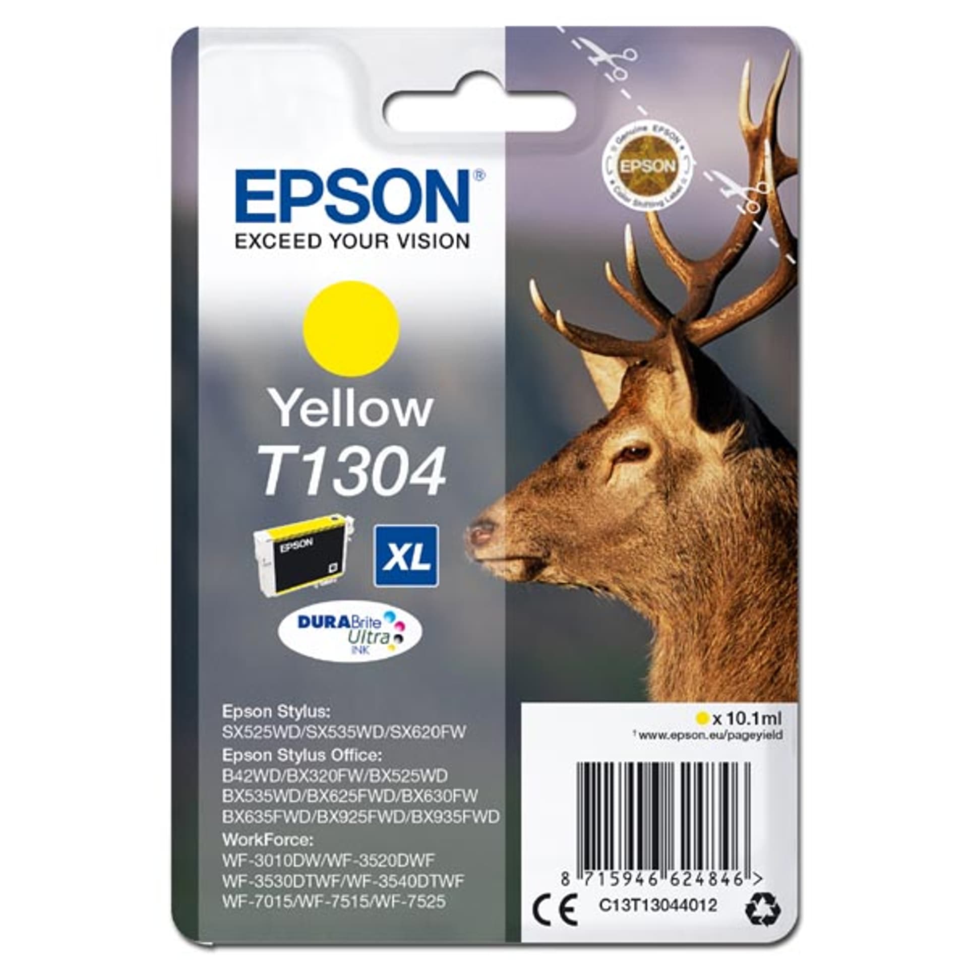 

Epson oryginalny ink / tusz C13T13044012, T1304, yellow, 765s, 10,1ml, Epson Stylus Office BX320FW