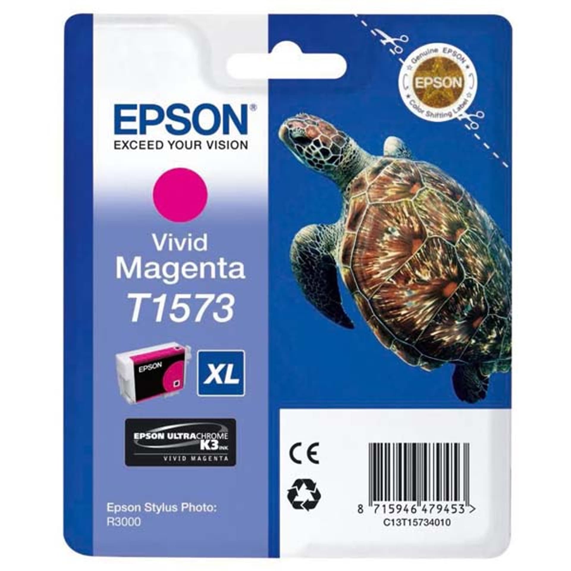 

Epson oryginalny ink / tusz C13T15734010, vivid magenta, 25,9ml, Epson Stylus Photo R3000