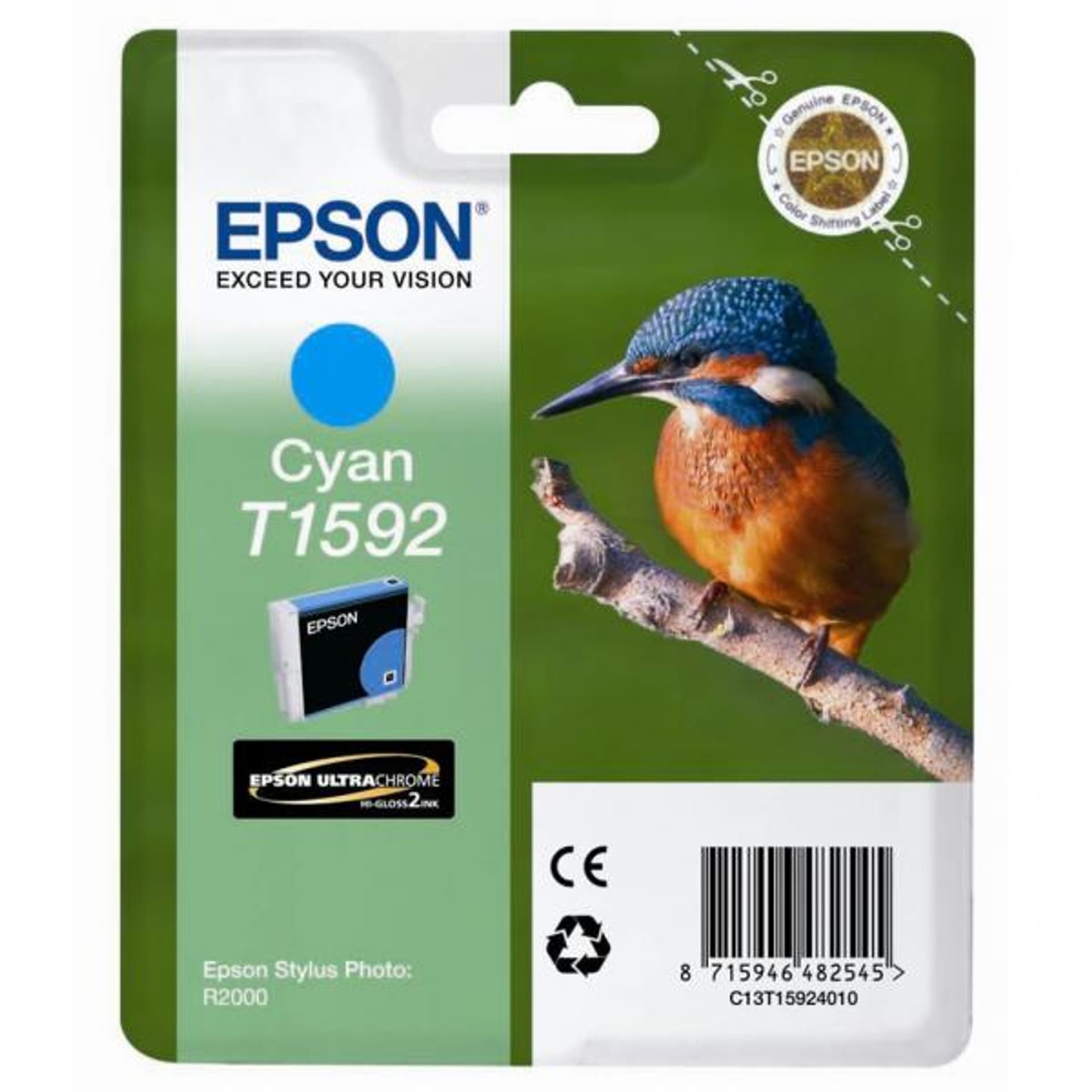 

Epson oryginalny ink / tusz C13T15924010, cyan, 17ml, Epson Stylus Photo R2000