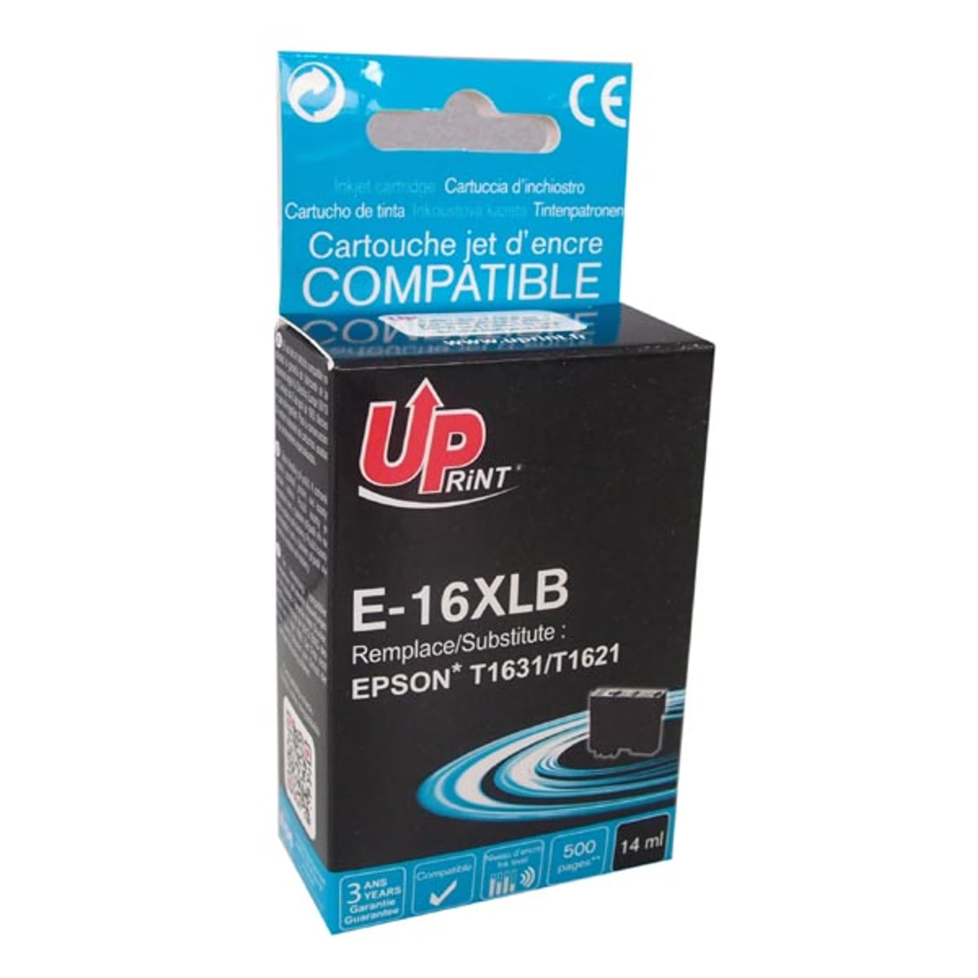 

UPrint kompatybilny ink / tusz z C13T16314010, T163140, 16XL, black, 500s, 14ml, E-16XLB, dla Epson WorkForce WF-2540WF, WF-2530WF
