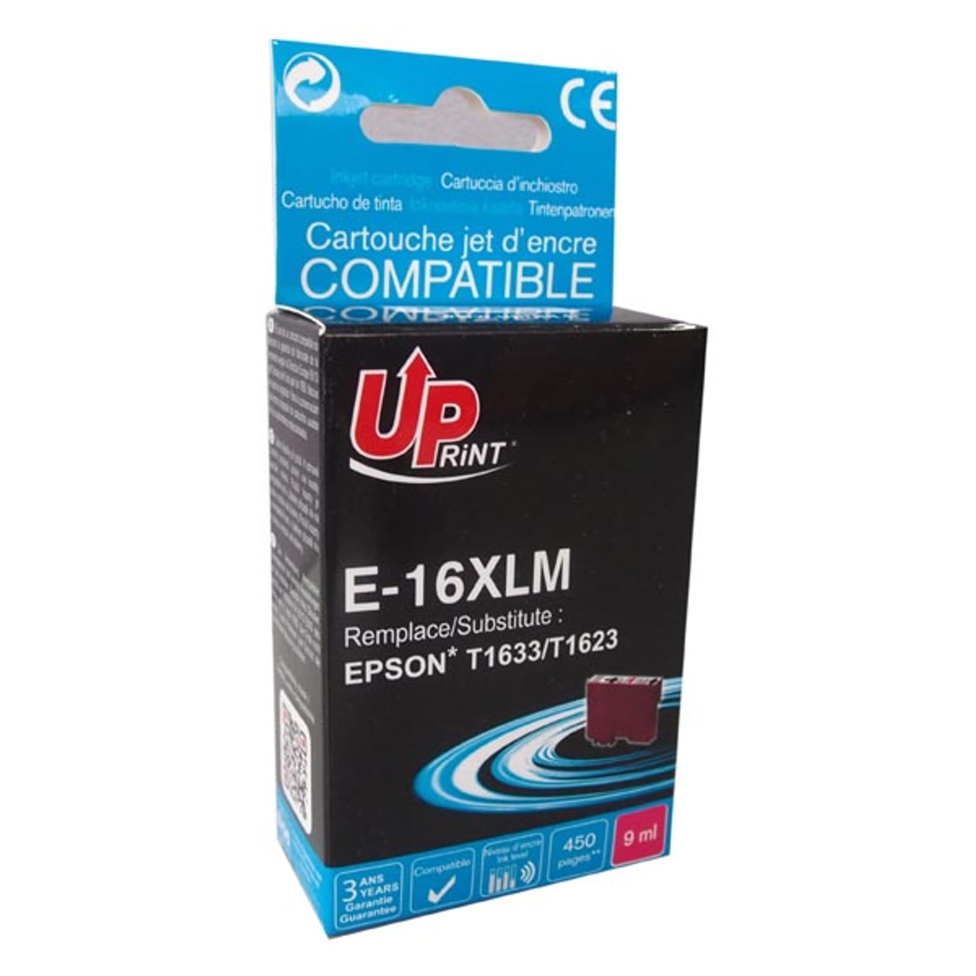 

UPrint kompatybilny ink / tusz z C13T16334010, T163340, 16XL, magenta, 450s, 9ml, E-16XLM, dla Epson WorkForce WF-2540WF, WF-2530W