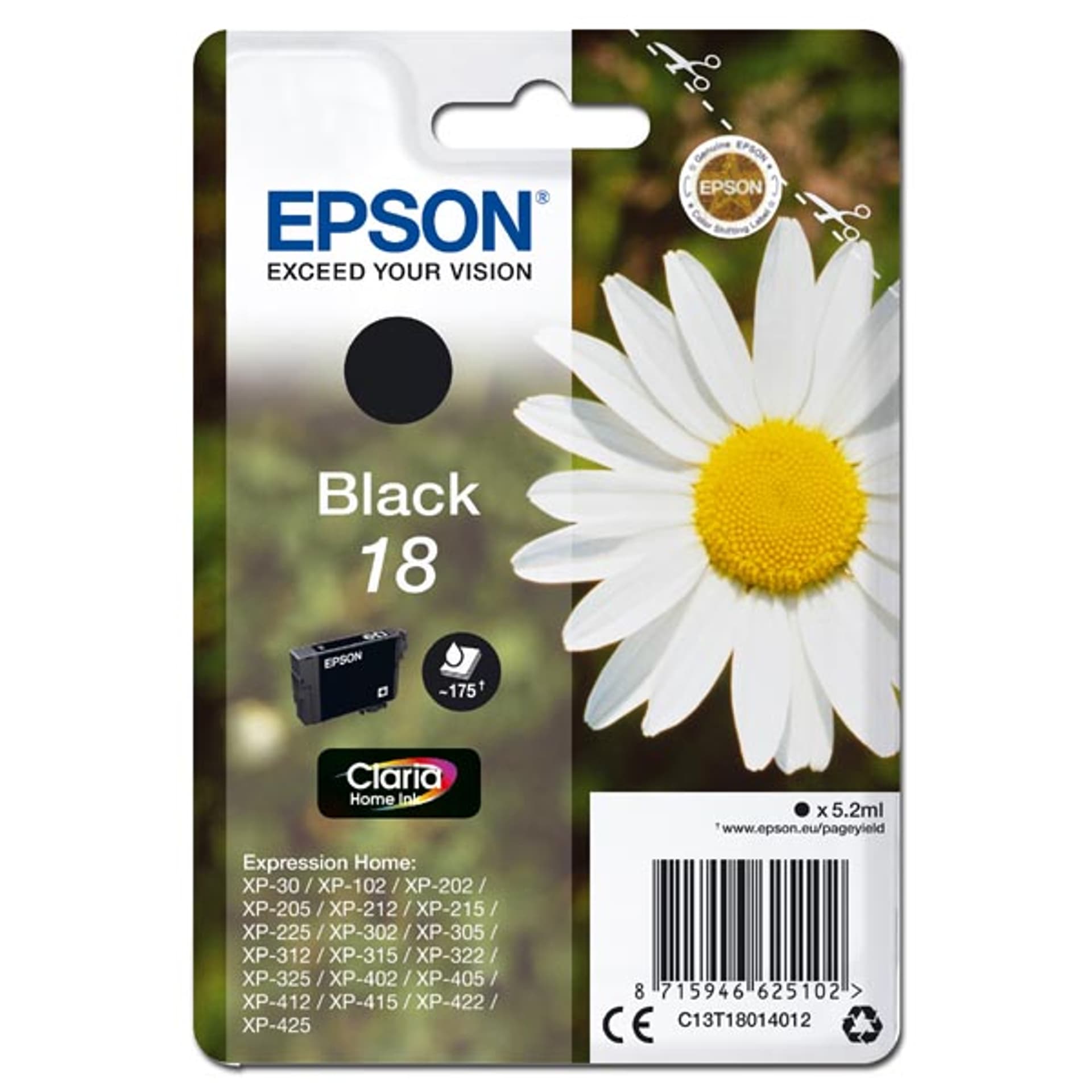 

Epson oryginalny ink / tusz C13T18014012, T180140, black, 5,2ml, Epson Expression Home XP-102, XP-402, XP-405, XP-302