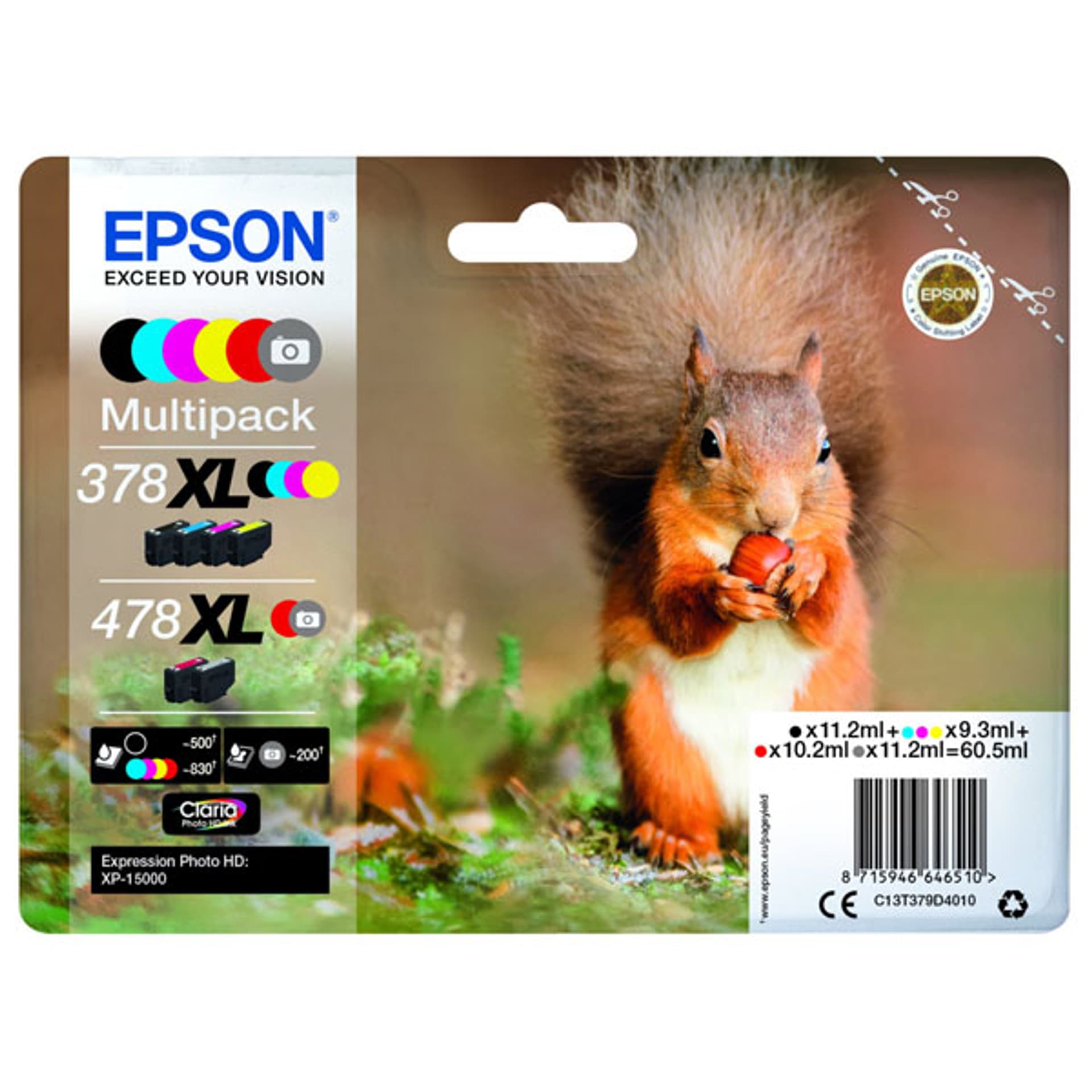 

Epson oryginalny ink / tusz C13T379D4010, 378XL+478XL, CMYK, 1x10.2ml, 2x11.2ml, 3x9.3ml, Epson