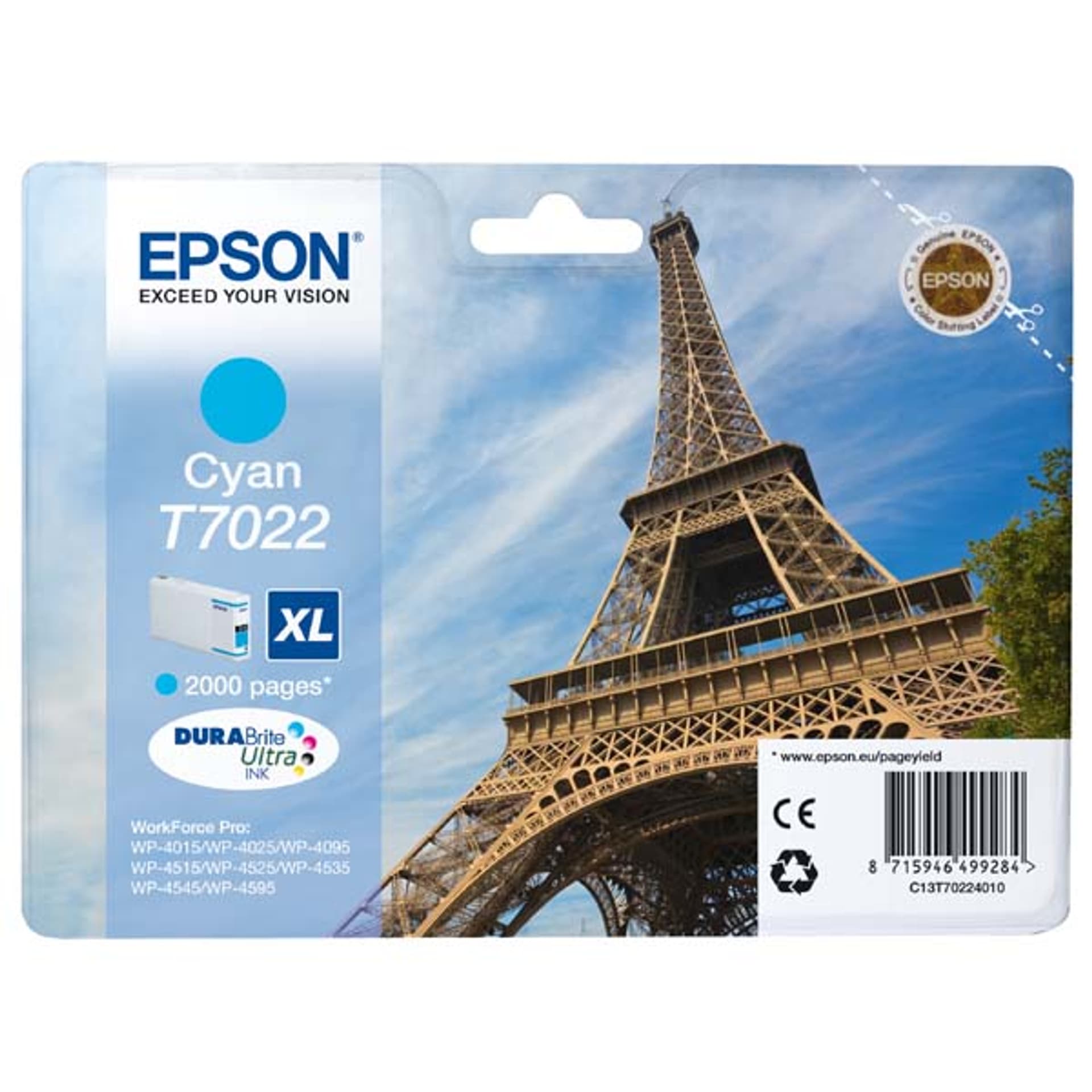 

Epson oryginalny ink / tusz C13T70224010, XL, cyan, 2000s, Epson WorkForce Pro WP4000, 4500 series