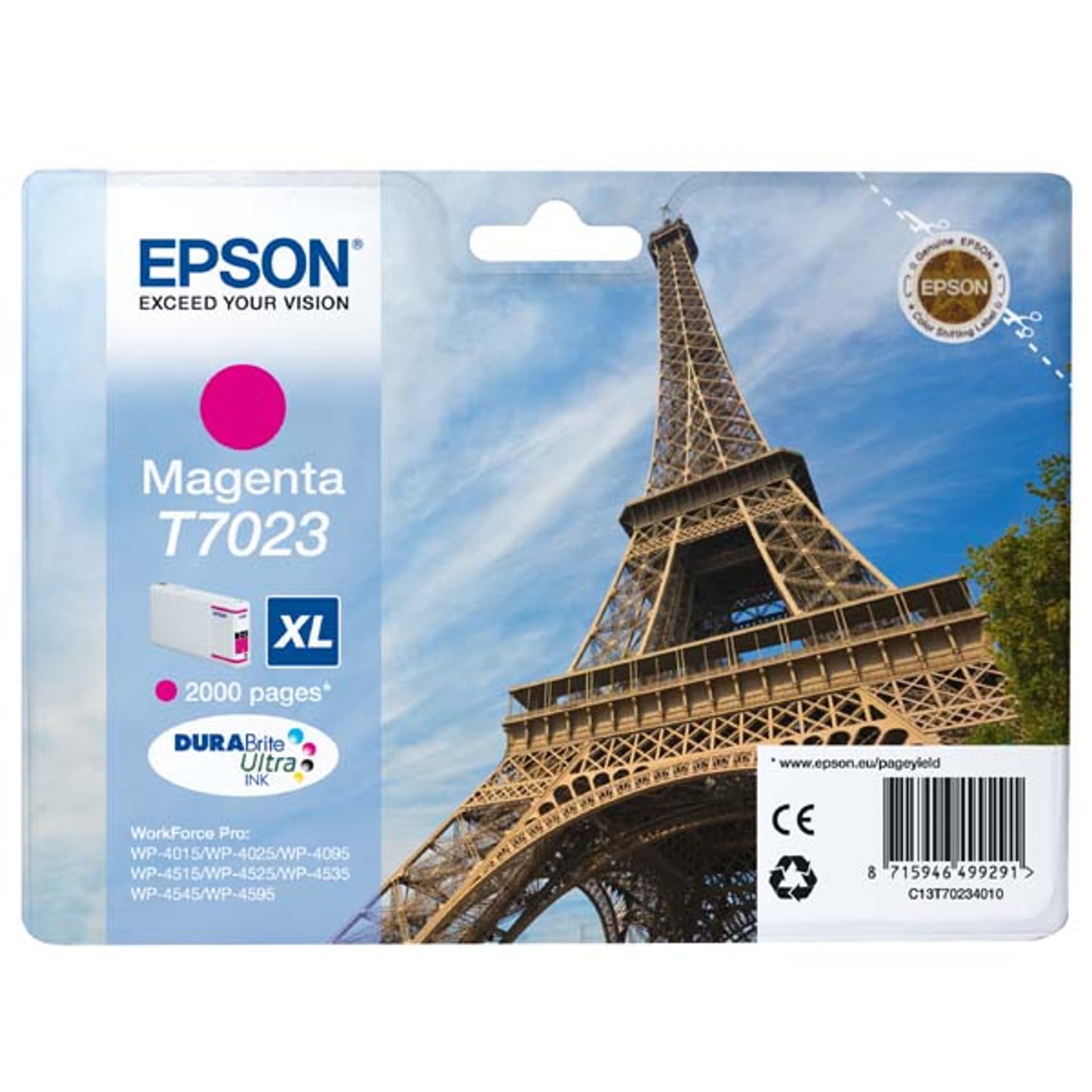 

Epson oryginalny ink / tusz C13T70234010, XL, magenta, 2000s, Epson WorkForce Pro WP4000, 4500 series