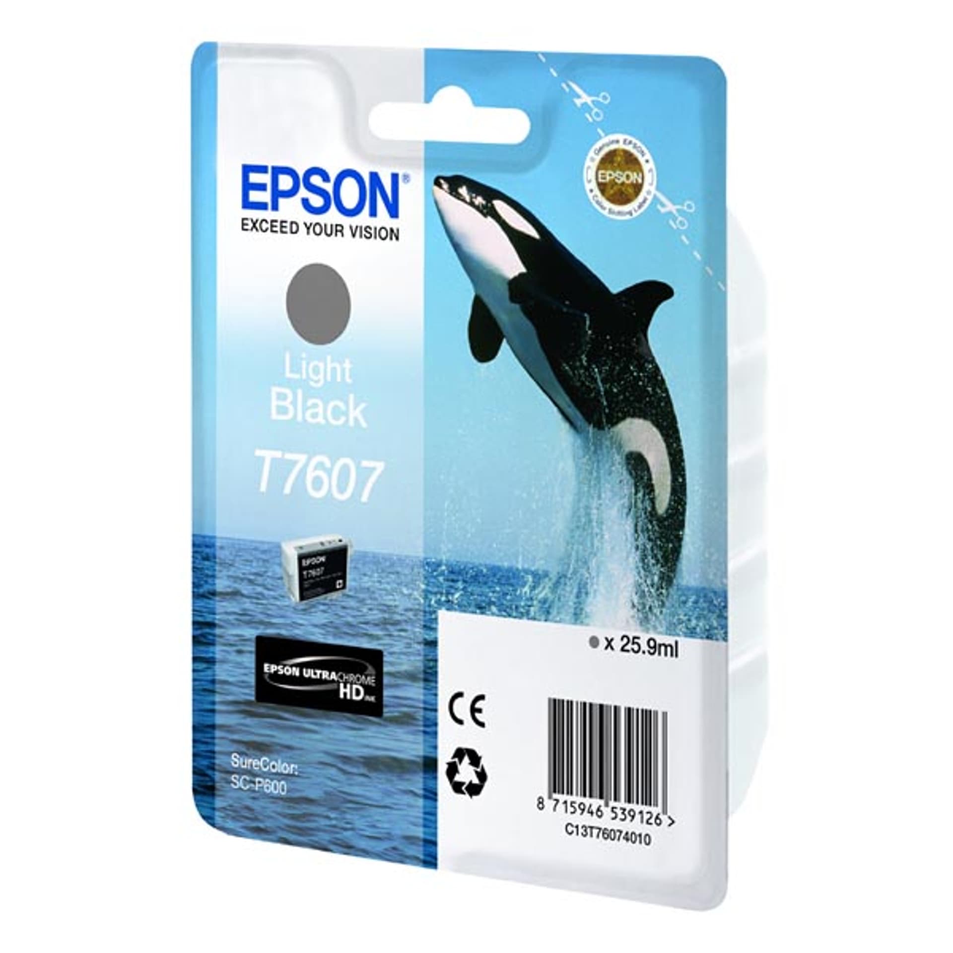 

Epson oryginalny ink / tusz C13T76074010, T7607, light black, 25,9ml, 1szt, Epson SureColor SC-P600