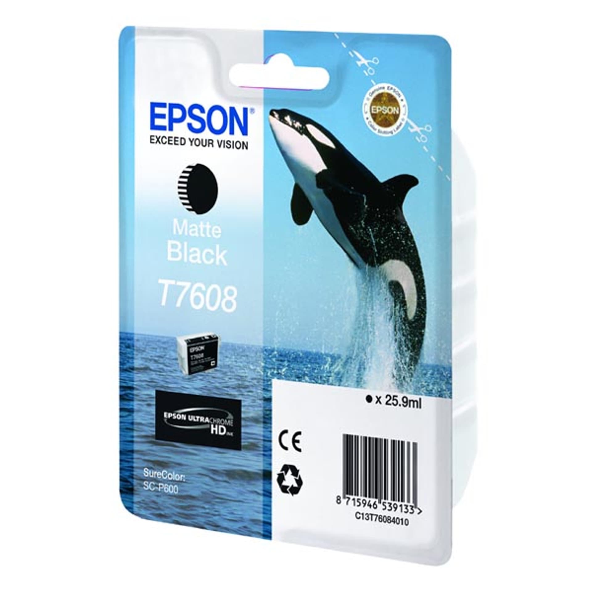 

Epson oryginalny ink / tusz C13T76084010, T7608, matte black, 25,9ml, 1szt, Epson SureColor SC-P600