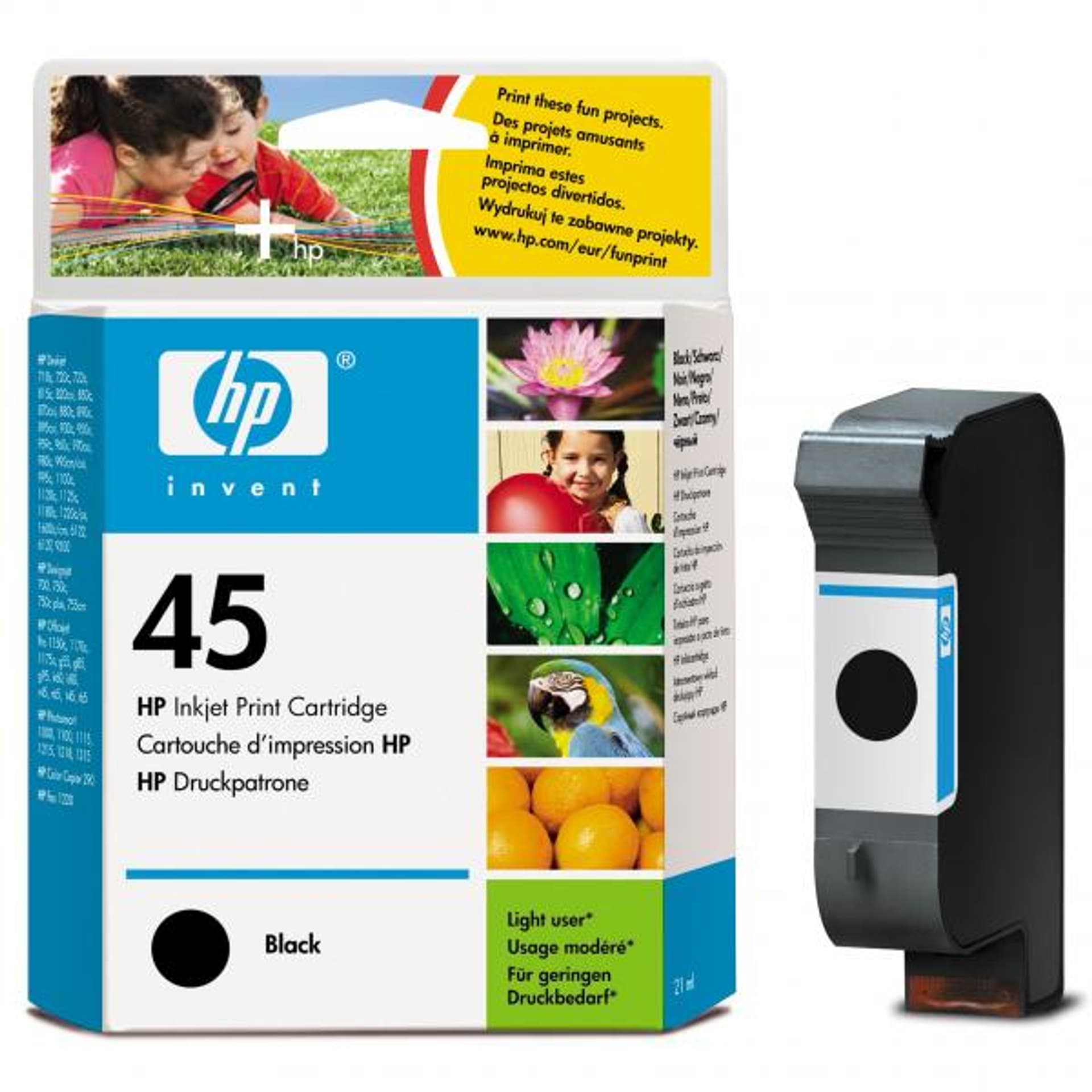 

HP oryginalny ink / tusz 51645AE, HP 45, black, 930s, 42ml, HP DeskJet 850, 970Cxi, 1100, 1200, 1600, 6122, 6127