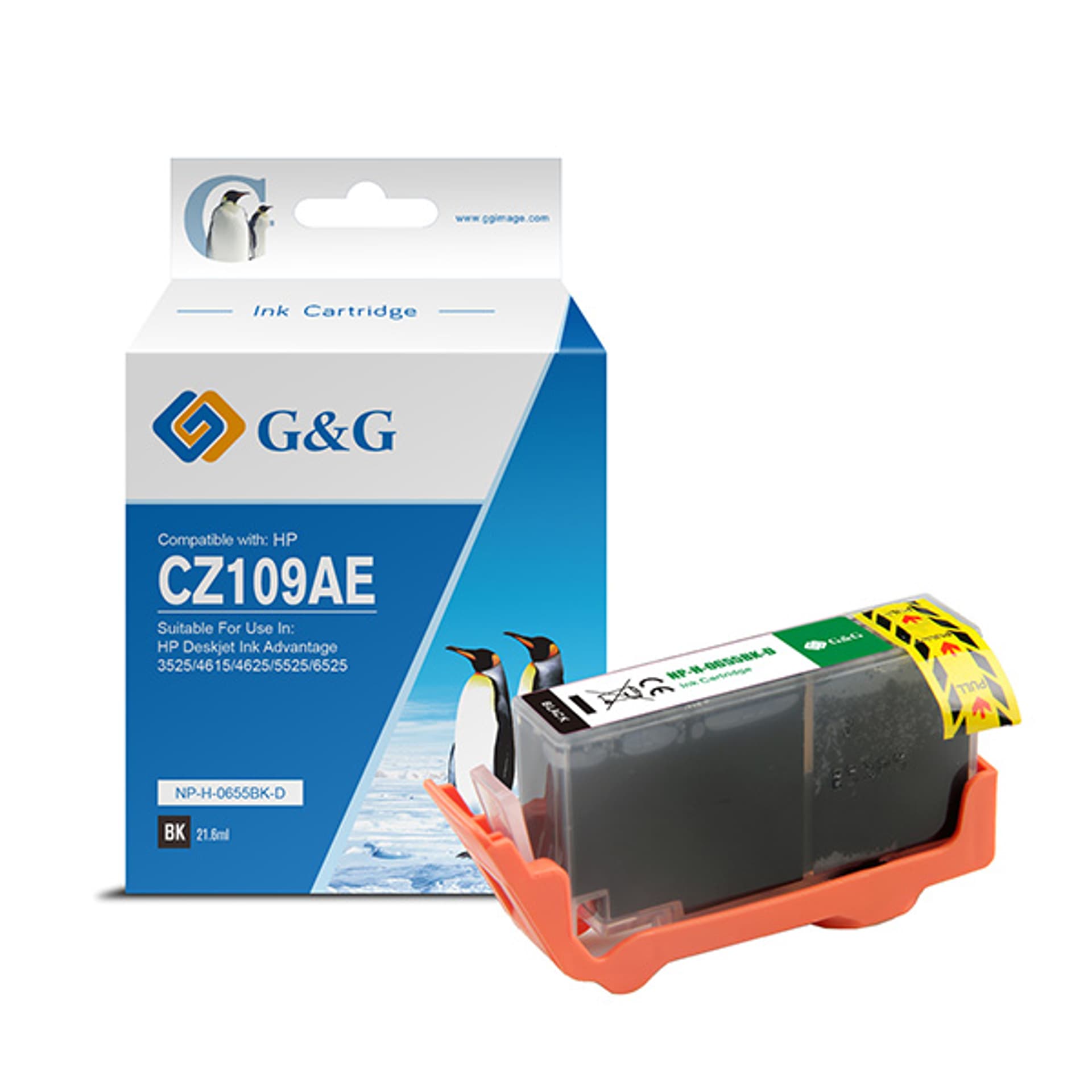 

G&G kompatybilny ink / tusz z CZ109AE, black, 550s, NP-H-0655BK(HP655, dla HP Deskjet Ink Advantage 3525, 5525, 6525, 4615 e-AiO