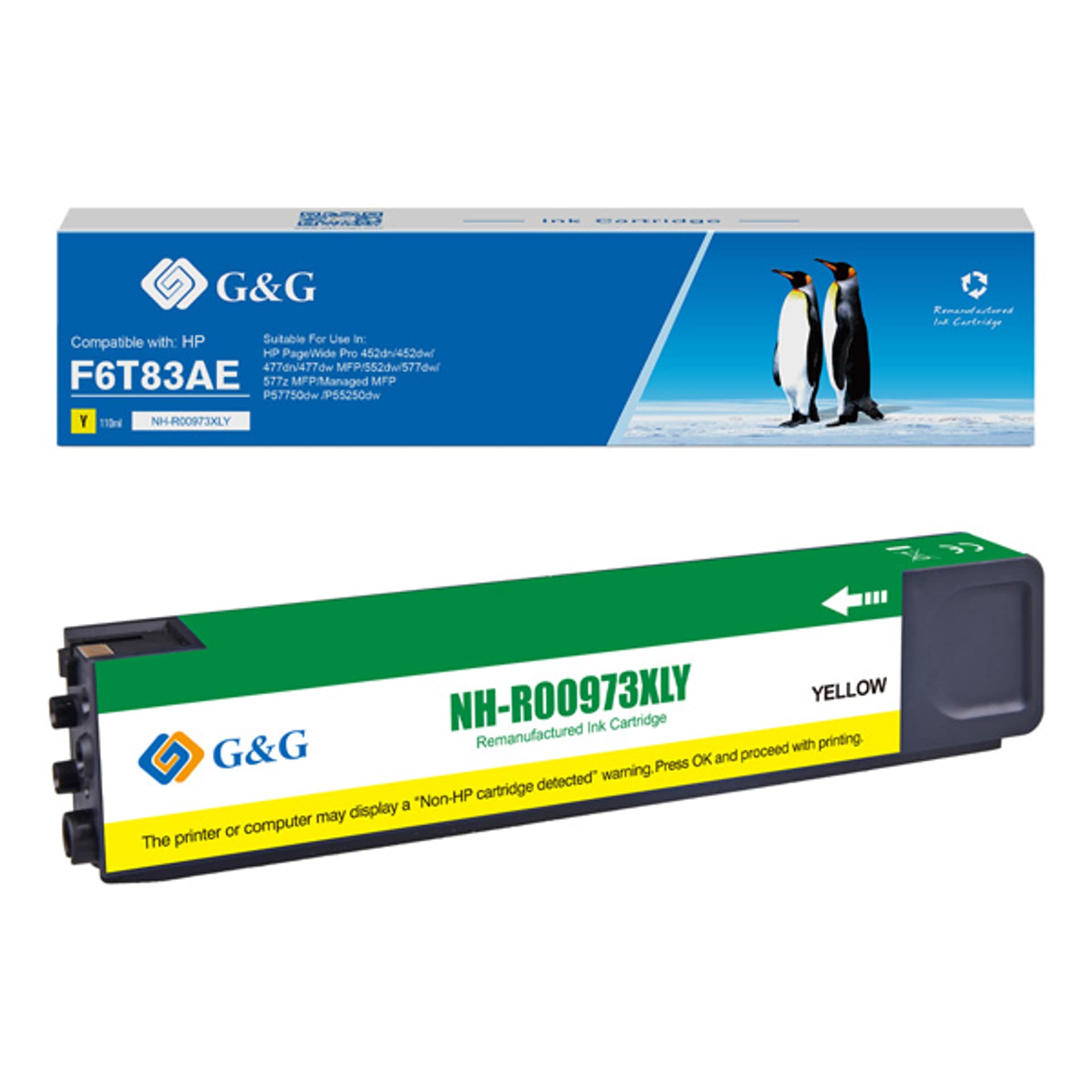 

G&G kompatybilny ink / tusz z F6T83AE, yellow, 7000s, NH-R00973XLY, dla HP PageWide Pro 452, Pro 477