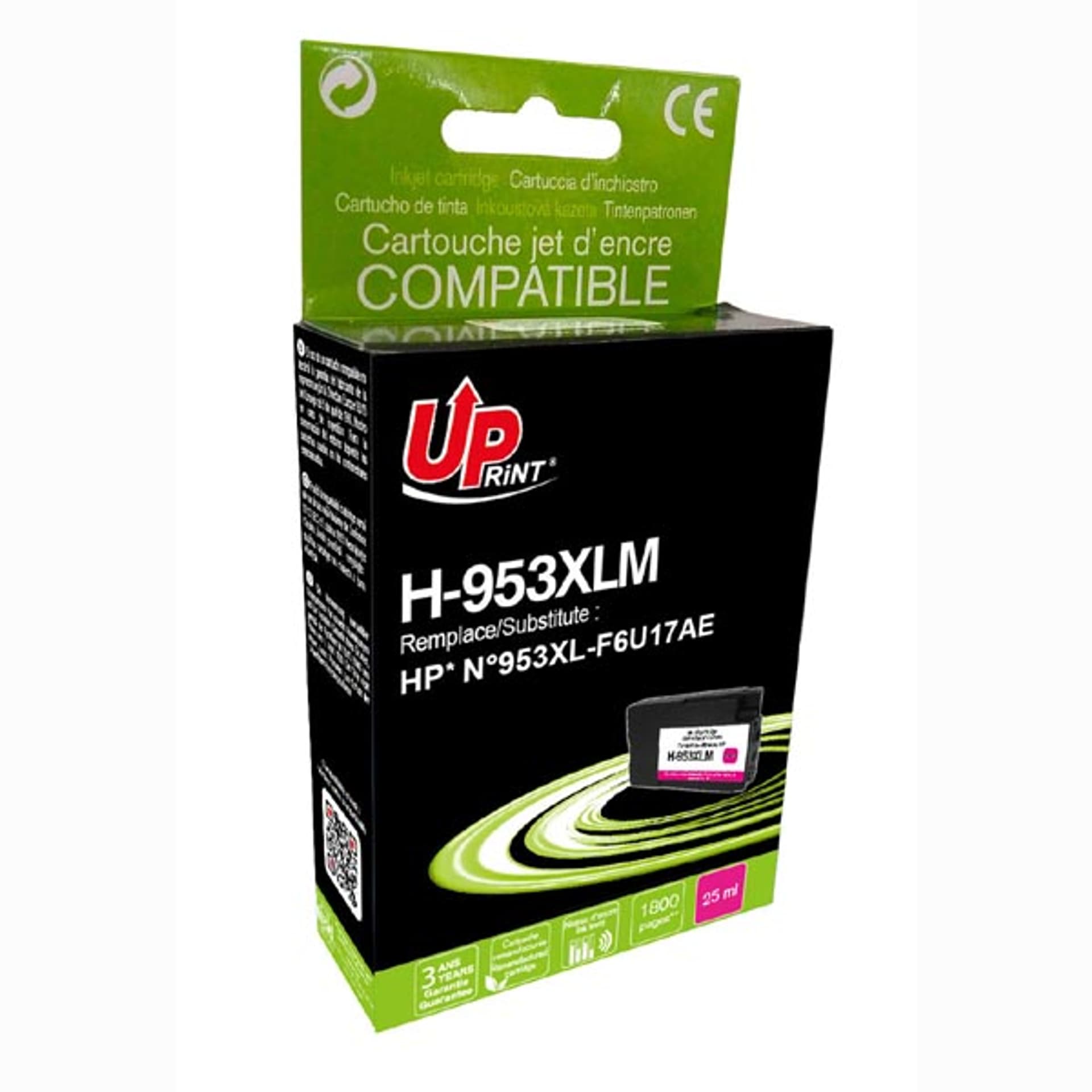 

UPrint kompatybilny ink / tusz z F6U17AE, HP 953XL, magenta, 1800s, 25ml, H-953XLM, high capacity, dla HP OfficeJet Pro 8218,8710,