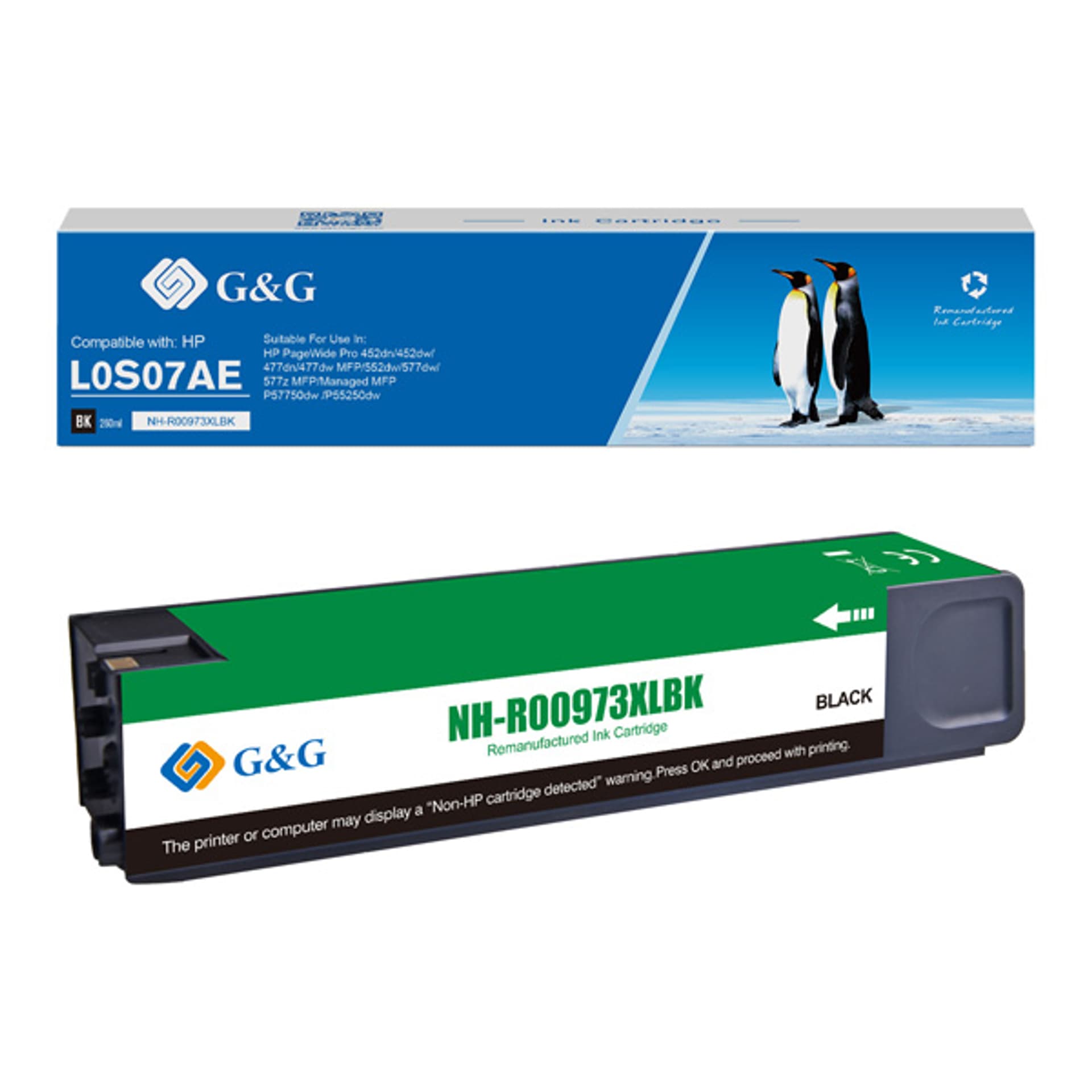 

G&G kompatybilny ink / tusz z L0S07AE, black, 10000s, NH-R00973XLBK, dla HP PW Managed MFP P57750dw, P55250dw,PW Pro 452dn, 47