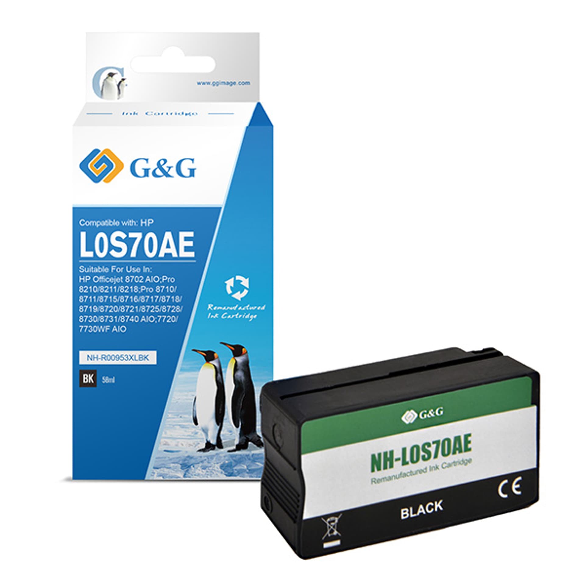

G&G kompatybilny ink / tusz z L0S70AE, HP 953XL, black, 2000s, NH-R00953XLBK, dla HP "Officejet Pro 8210/8211/8218