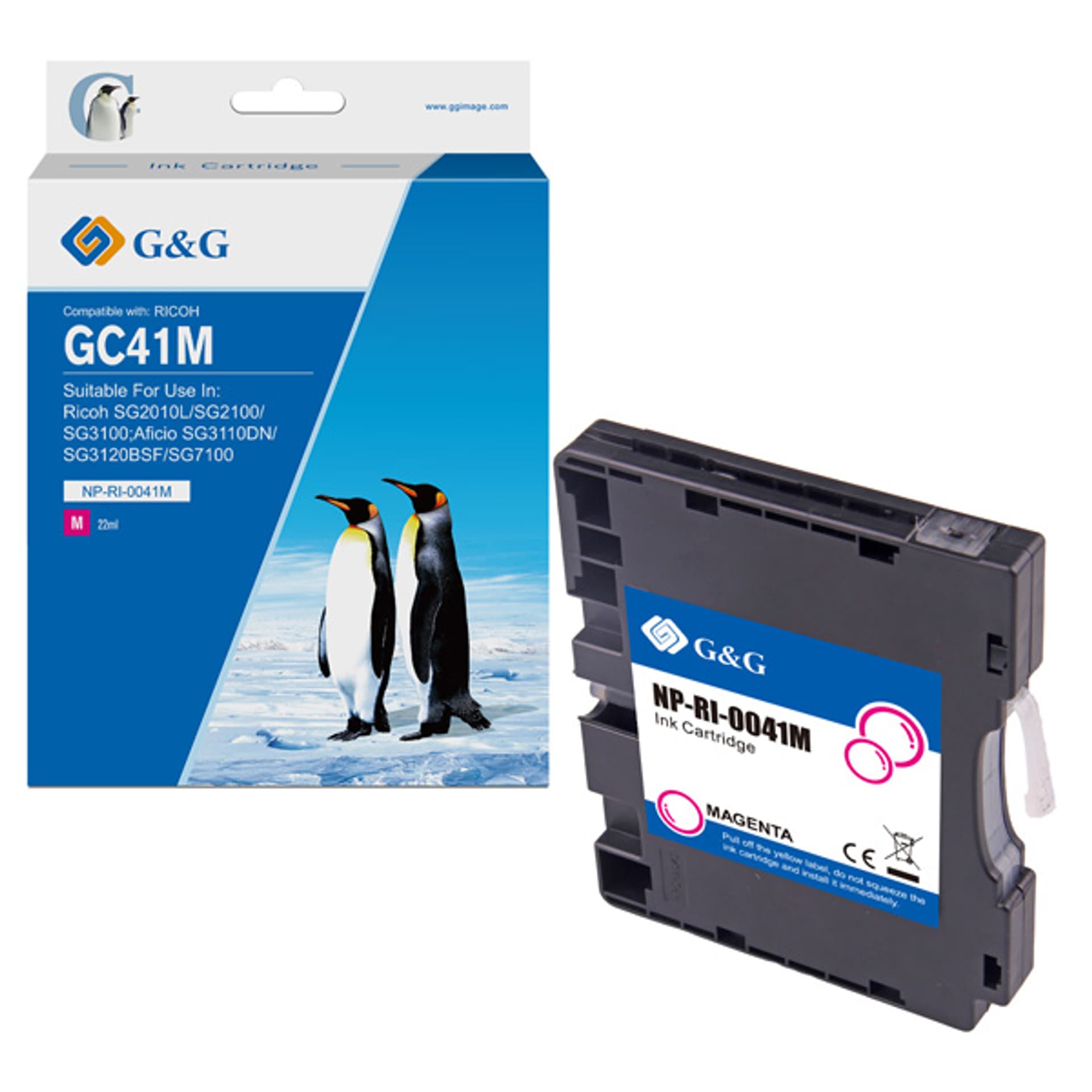 

G&G kompatybilny ink / tusz z 405767, magenta, 600s, NP-RI-0041M, dla Ricoh AFICIO SG 3100, SG 3110