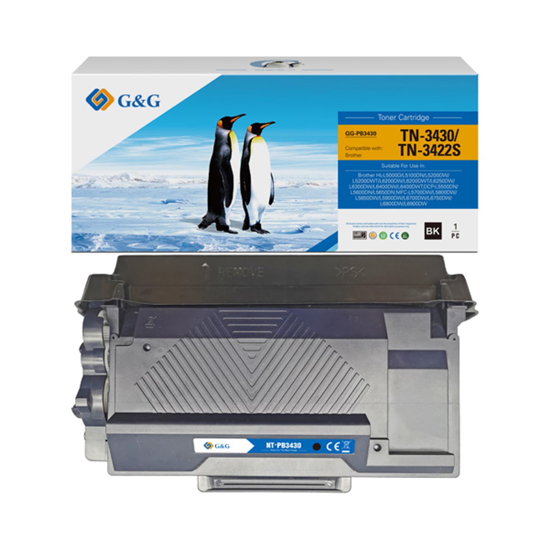 

G&G kompatybilny toner z NT-PB3430, TN3430, black, 3000s, dla Brother HL-L6400DW, N