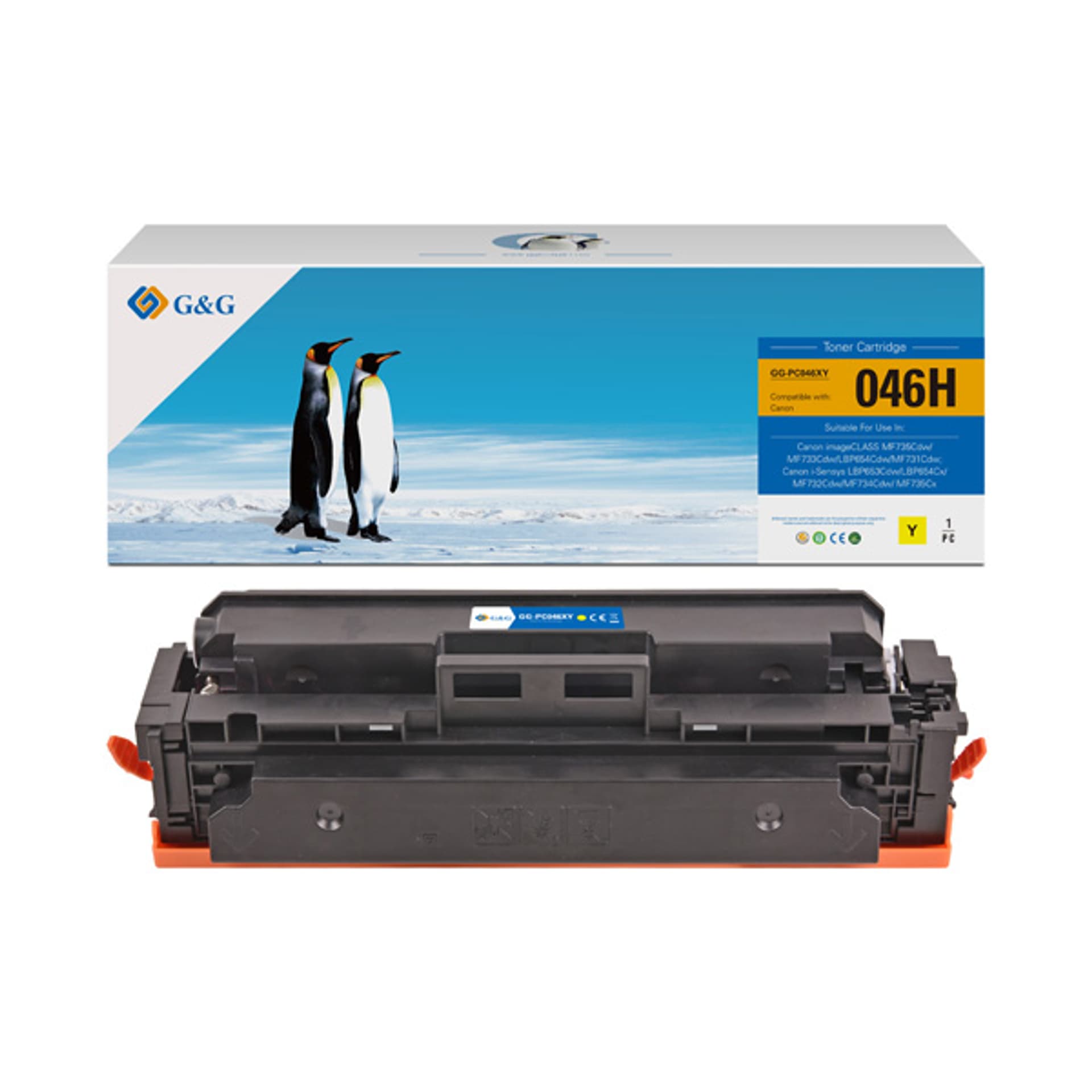 

G&G kompatybilny toner z NT-PC046XY, 046HY, yellow, 5000s, high capacity, dla Canon LBP654Cx, 653Cdw, MFP735Cx, 634Cdw, 632Cdw, N