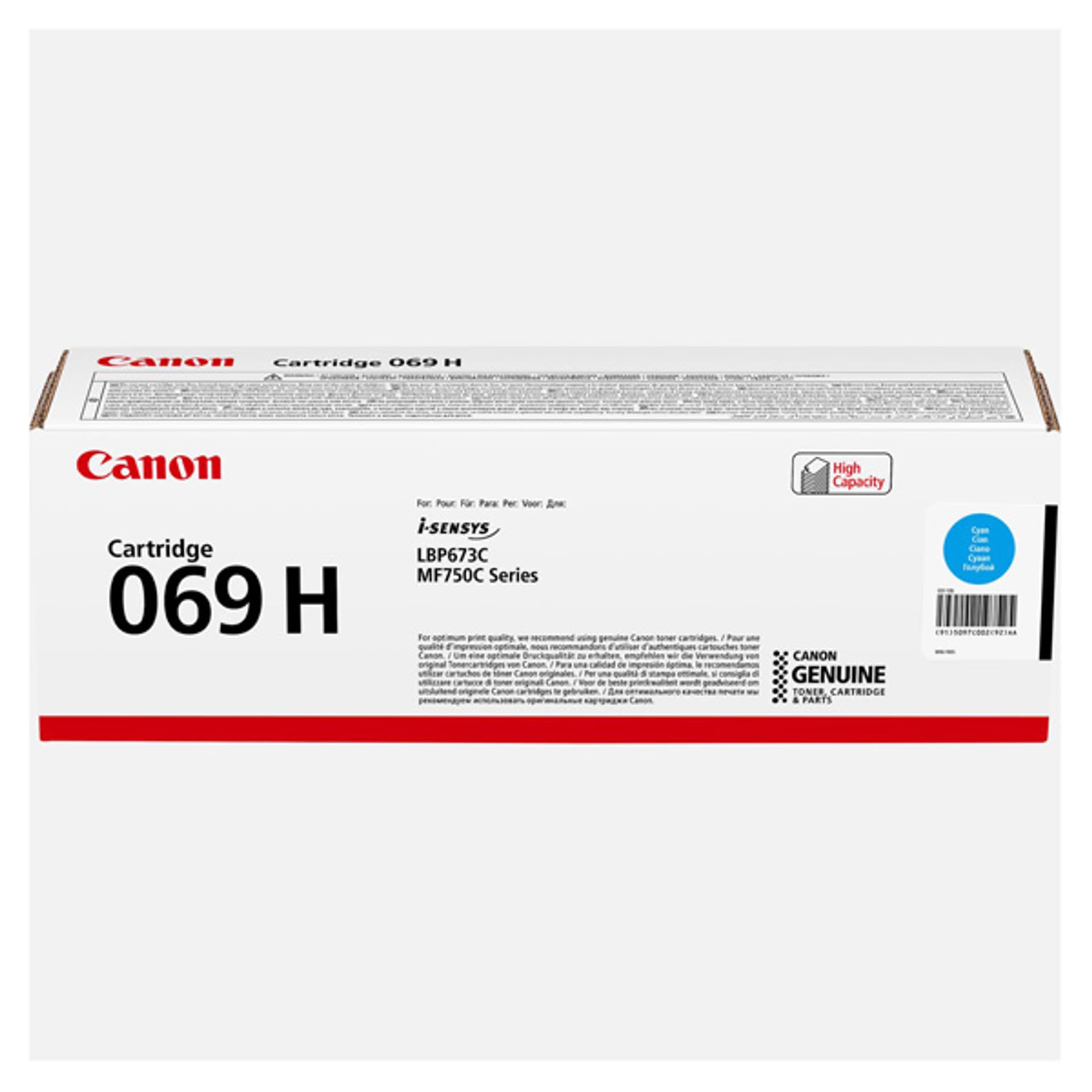 

Canon oryginalny toner 069CH, cyan, 5500s, 5097C002, high capacity, Canon MF752Cdw, 754Cdw, LBP673Cdw, O