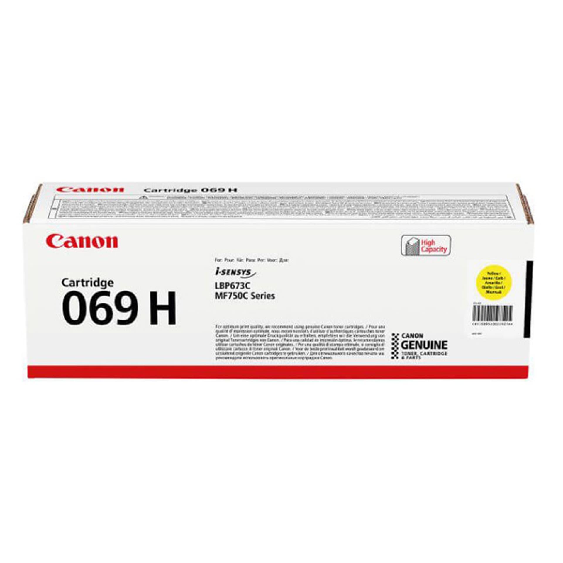 

Canon oryginalny toner 069YH, yellow, 5500s, 5095C002, high capacity, Canon MF752Cdw, 754Cdw, LBP673Cdw, O