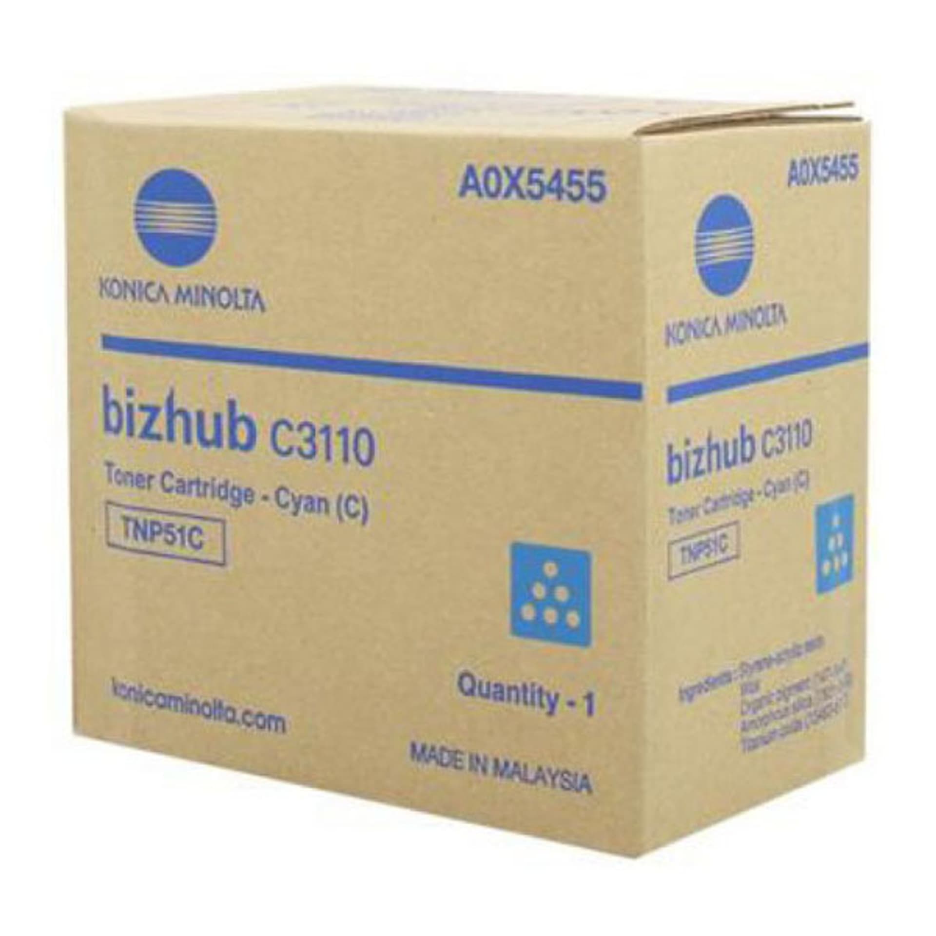 

Konica Minolta oryginalny toner A0X5455, TNP-51C, cyan, 5000s, Konica Minolta Bizhub C3110, O