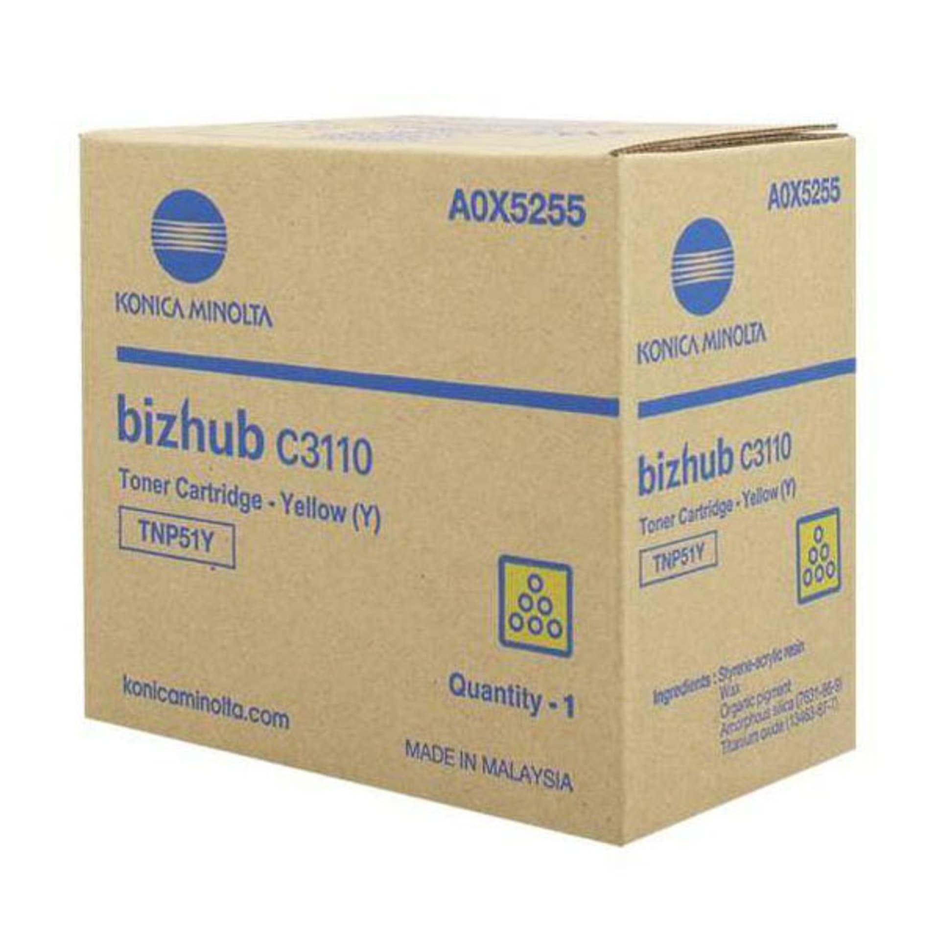 

Konica Minolta oryginalny toner A0X5255, TNP-51Y, yellow, 5000s, Konica Minolta Bizhub C3110, O