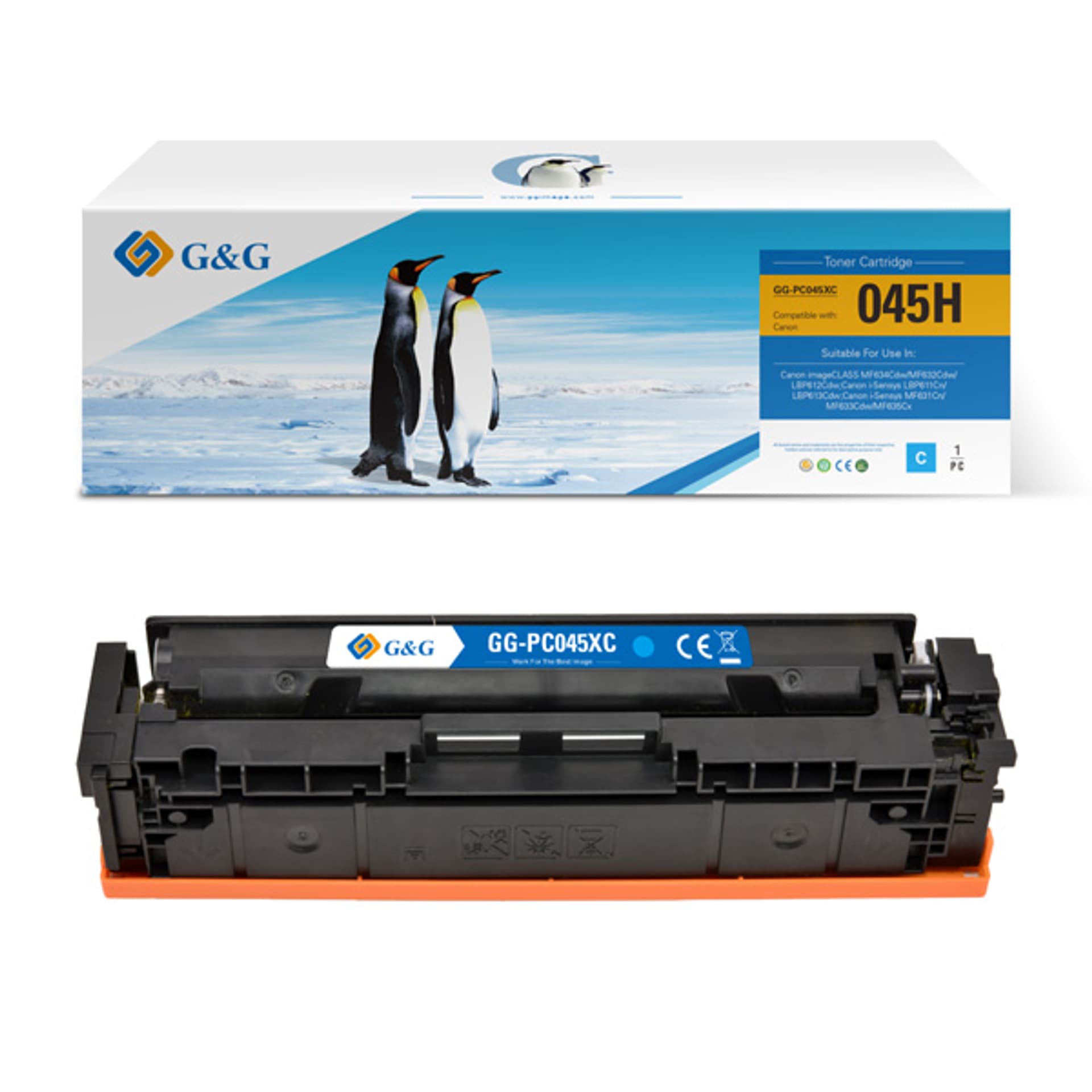 

G&G kompatybilny toner z NT-PC045XC, 045HC, cyan, 2200s, dla Canon MF634Cdw, MF632Cdw, LBP612Cdw, LBP611Cn, LBP613Cdw, N