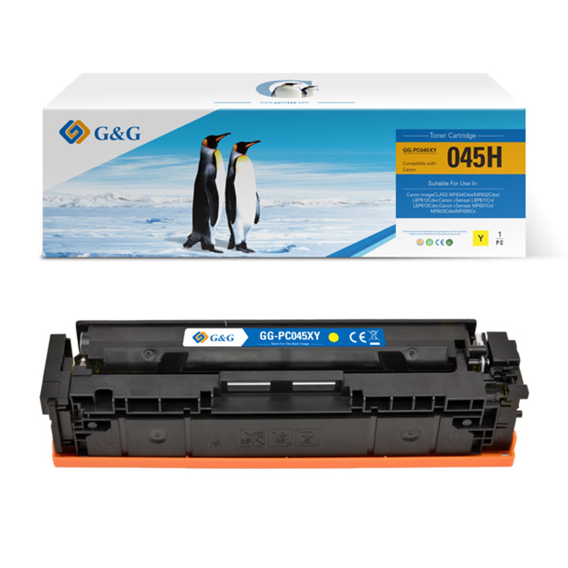 

G&G kompatybilny toner z NT-PC045XY, 045HY, yellow, 2200s, dla Canon MF634Cdw, MF632Cdw, LBP612Cdw, LBP611Cn, LBP613Cdw, N