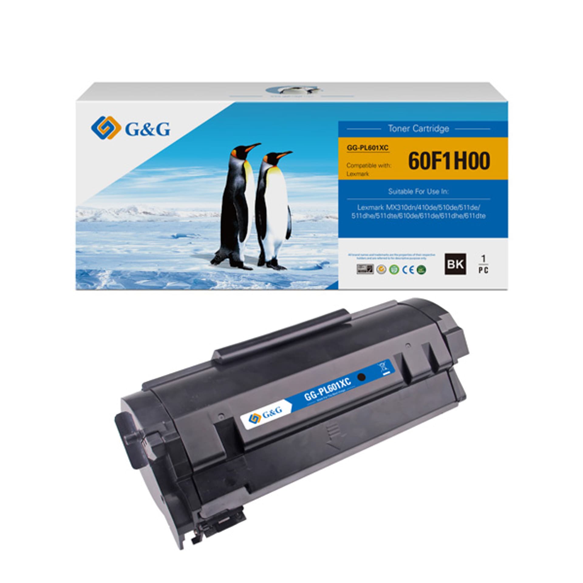 

G&G kompatybilny toner z NT-PL601XC, 602H, 60F2H00, black, 10000s, dla Lexmark MX310dn, MX410de, MX510de, MX511de, MX511dhe, MX51,