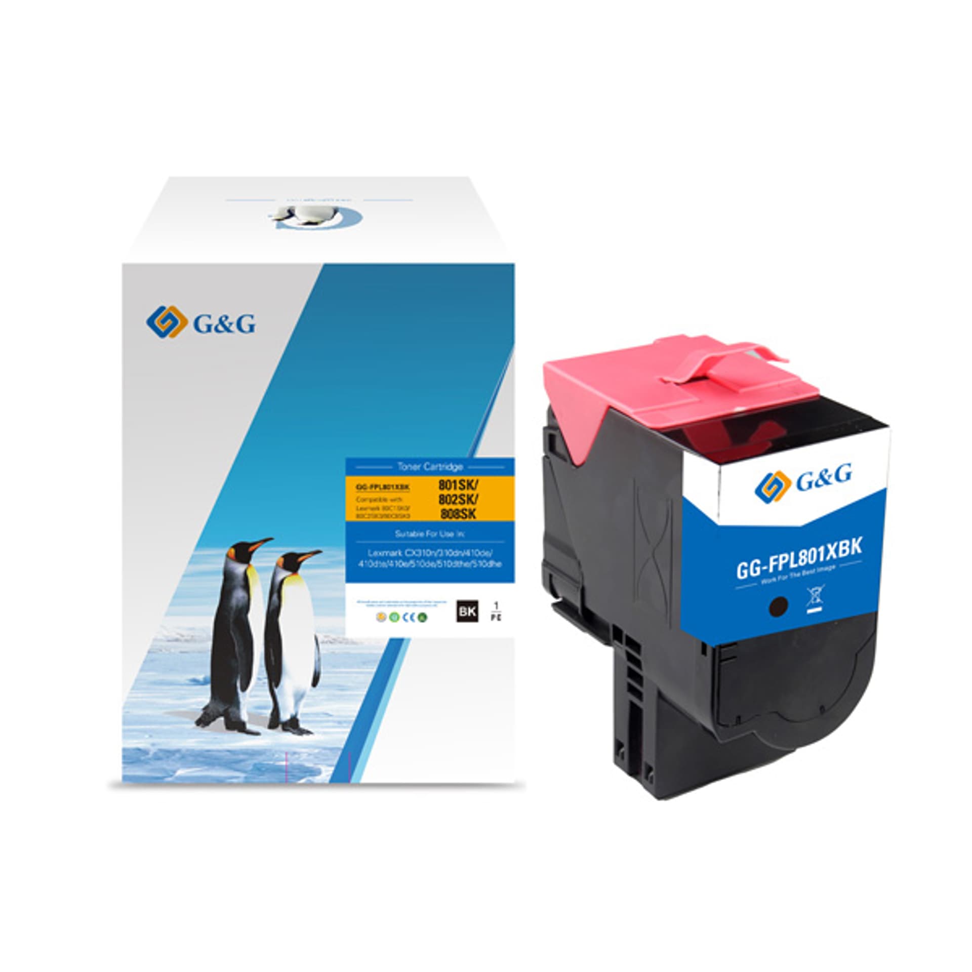 

G&G kompatybilny toner z NT-FPL801XBK-A, 80C2SK0, black, 2500s, dla Lexmark CX310n, 310dn, 410de, 410dte, 410e, 510de, 510dthe, N