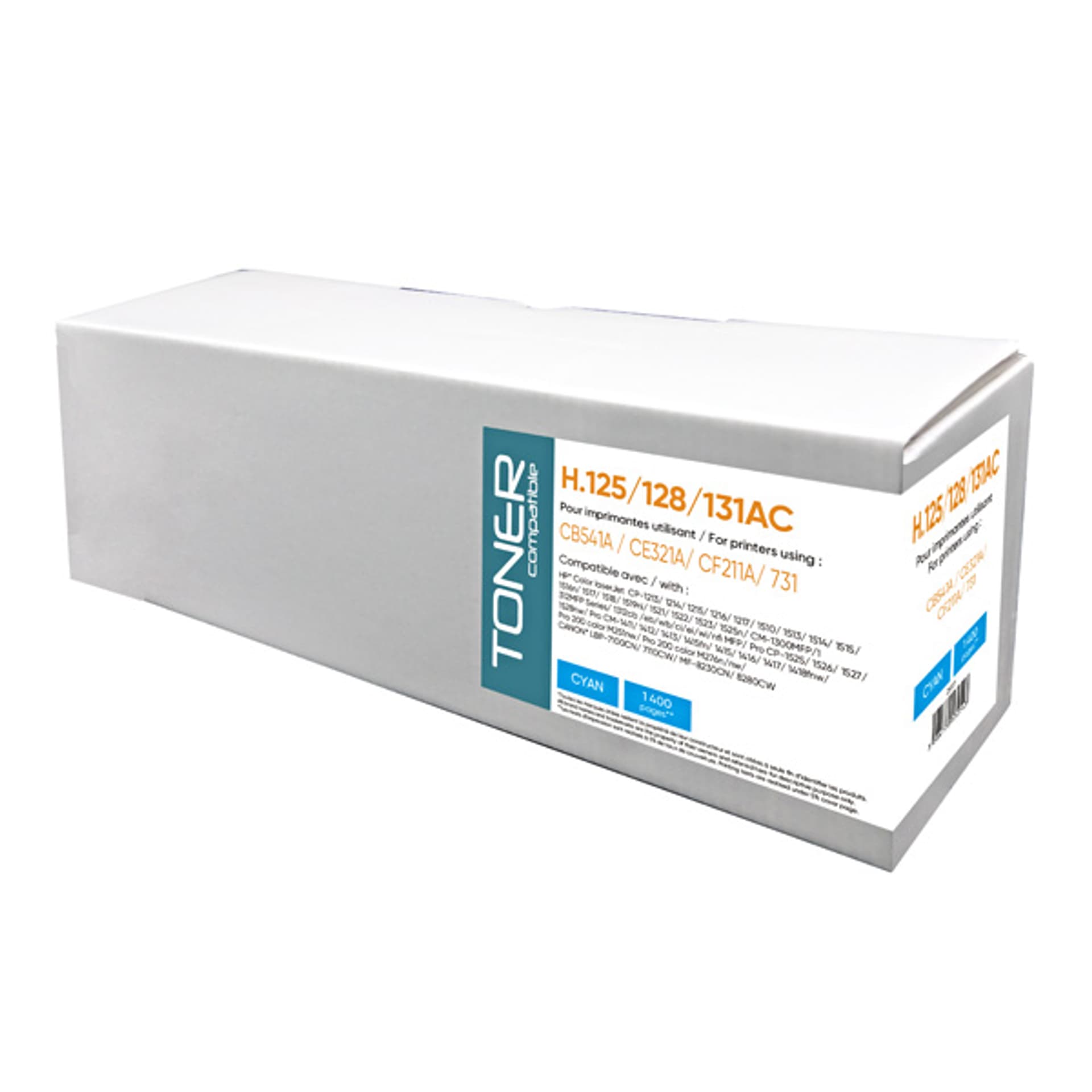 

Kompatybilny toner z CB541A/CE321A, cyan, 1400s, H.125/128/131AC, dla HP Color LaserJet CP1215, 1515, 1518, N