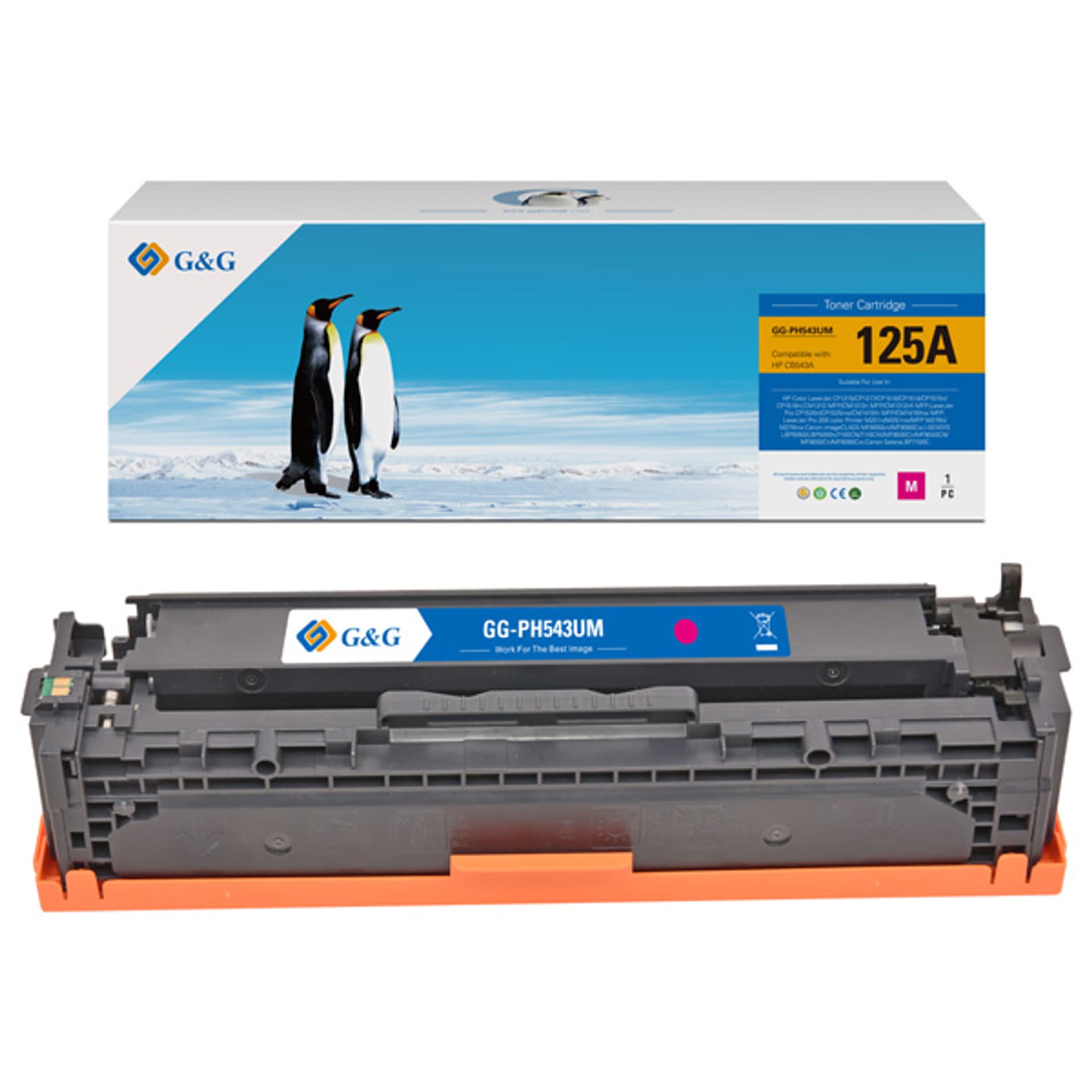 

G&G kompatybilny toner z NT-PH543UM, HP 125A, CB543A, CE320A, CF210X, CRG116, CRG716, CRG316, magenta, 1400s, dla HP Color Laserje