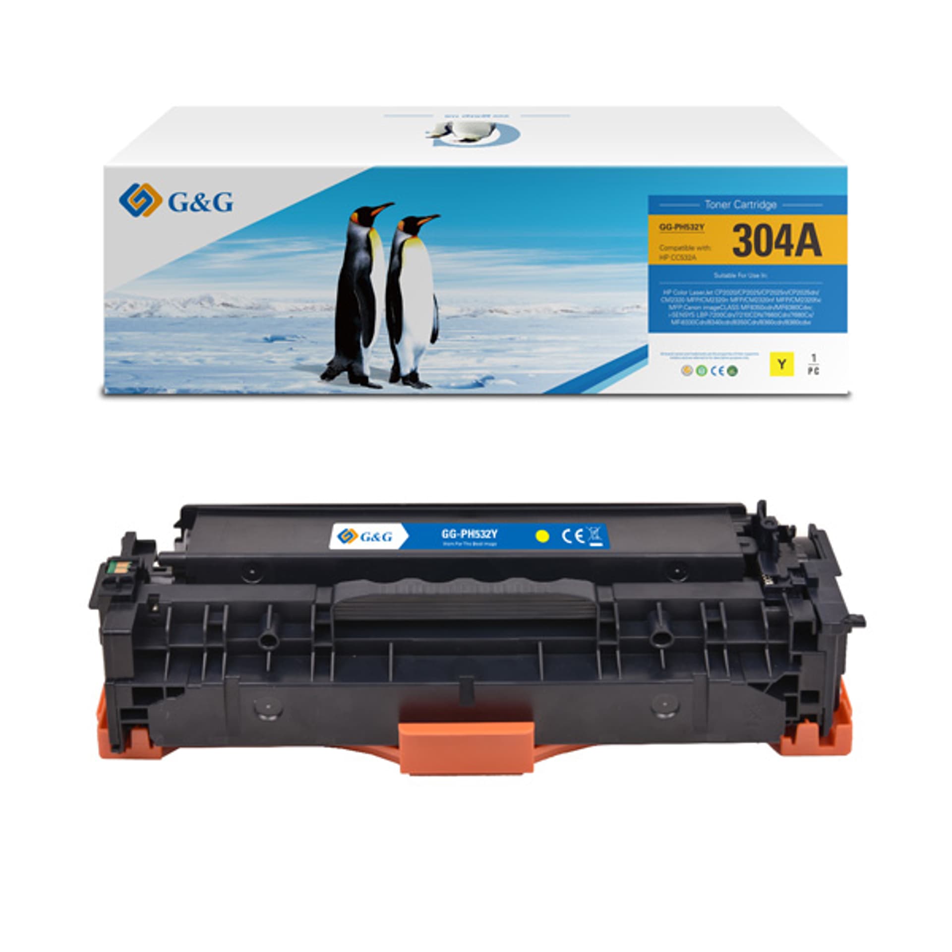 

G&G kompatybilny toner z NT-PH532UY, HP 304A, CC532A, CE412A, CF382A, CRG118, CRG718, CRG318, yellow, 2800s, dla HP Color LaserJet