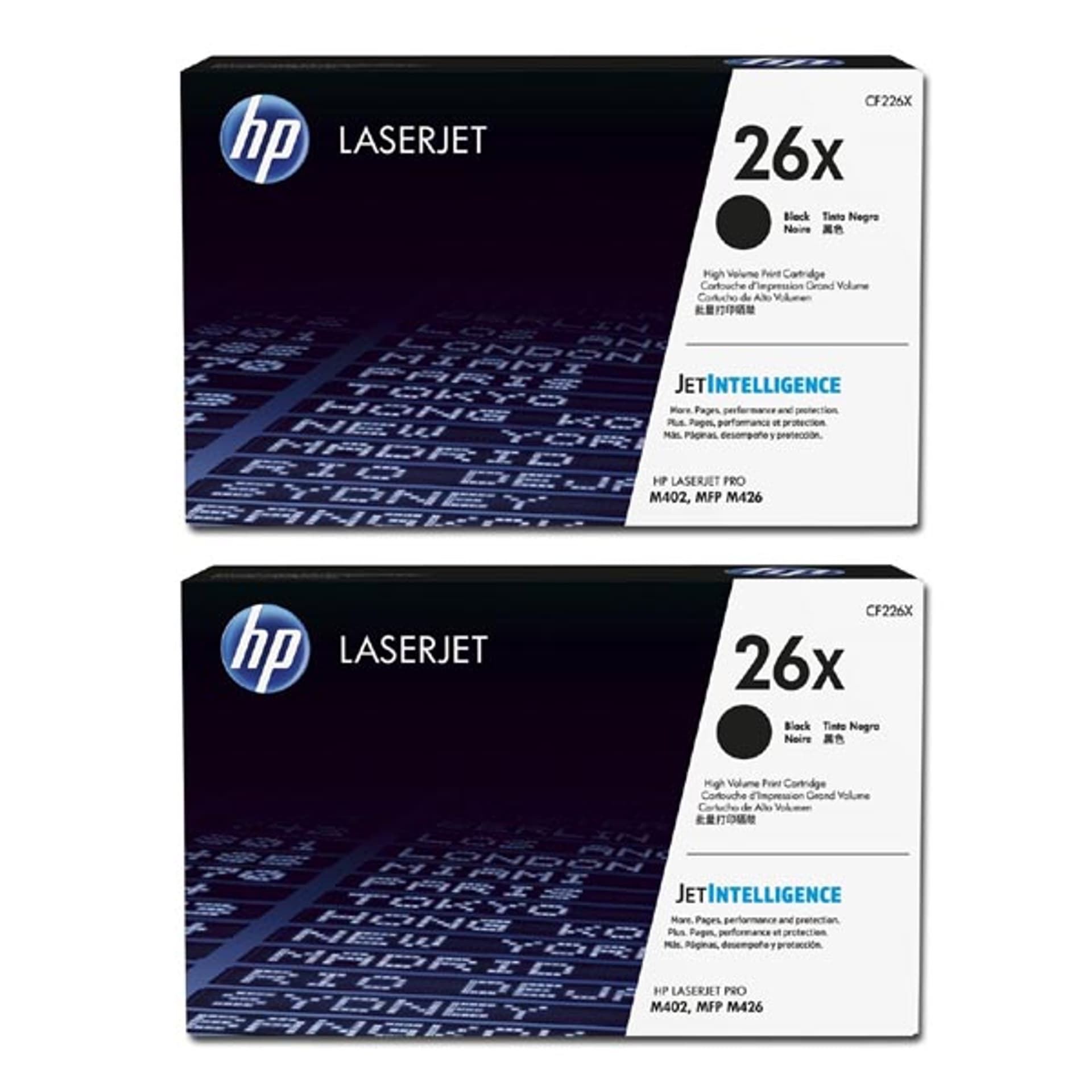 

HP oryginalny toner CF226XD, HP 26X, black, 18000 (2x9000)s, high capacity, HP LaserJet Pro M402, Pro MFP M426, dual pack, 2x930g,