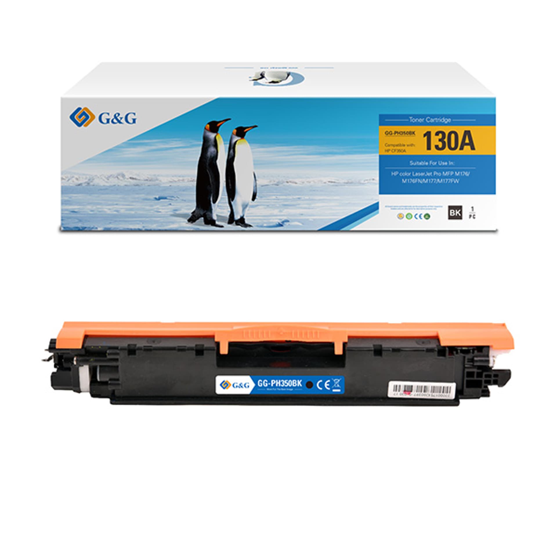 

G&G kompatybilny toner z NT-PH350BK, HP 130A, CF350A, black, 1300s, dla HP Color LaserJet Pro M176n, M177fw, N