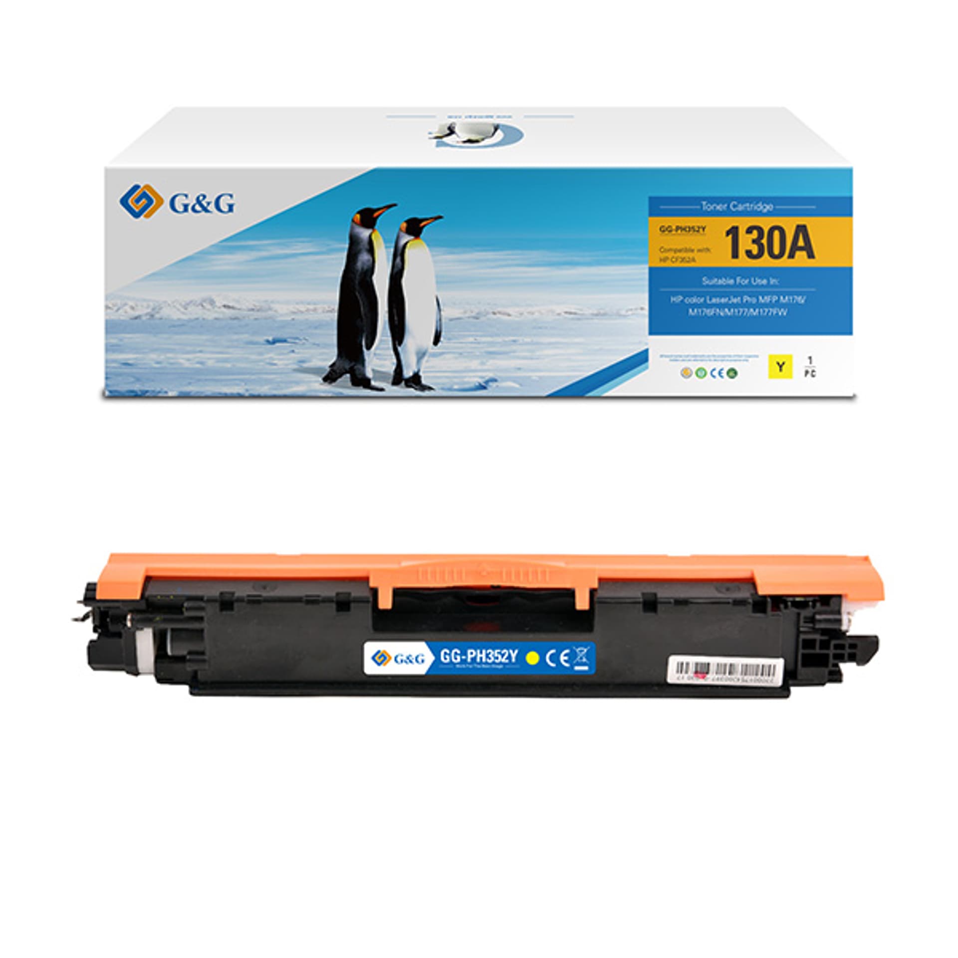 

G&G kompatybilny toner z CF352A, yellow, 1000s, NT-PH352Y, HP 130A, dla HP Color LaserJet Pro M176n, M177fw, N